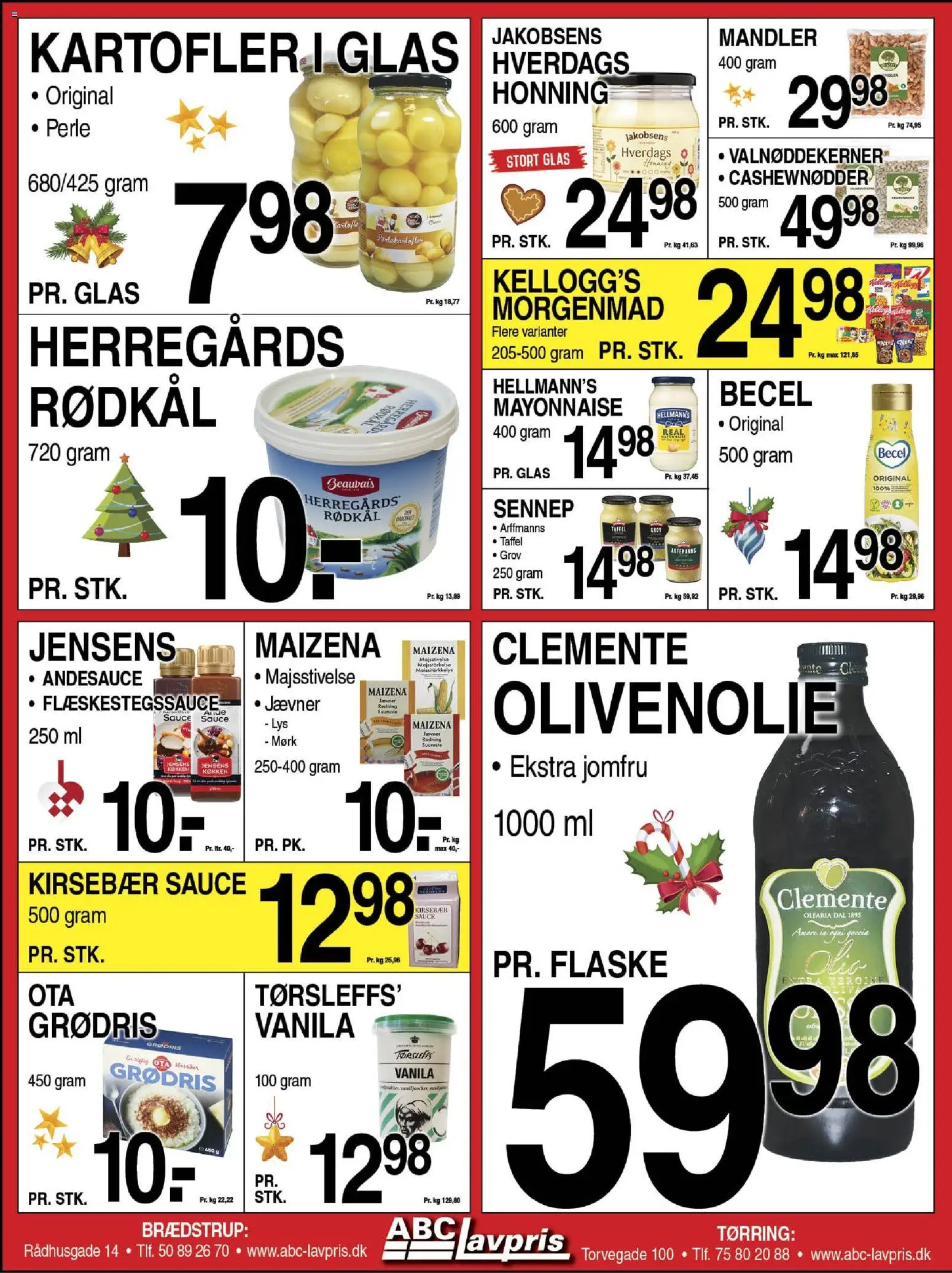 Abc Lavpris tilbudsavis – gyldig fra 10.12.2025 | Side: 4 | Produkter: Kartofler, Mandler, Sennep, Cashewnødder