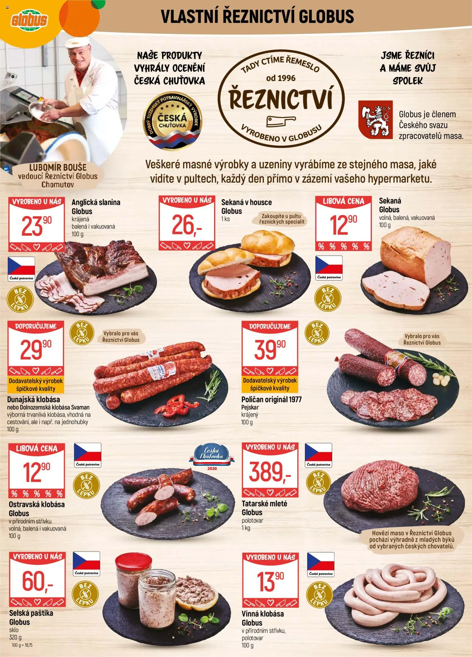 Globus leták - Chomutov od 10.12.2025 | Strana: 2 | Produkty: Globus, Klobása, Slanina, Paštika