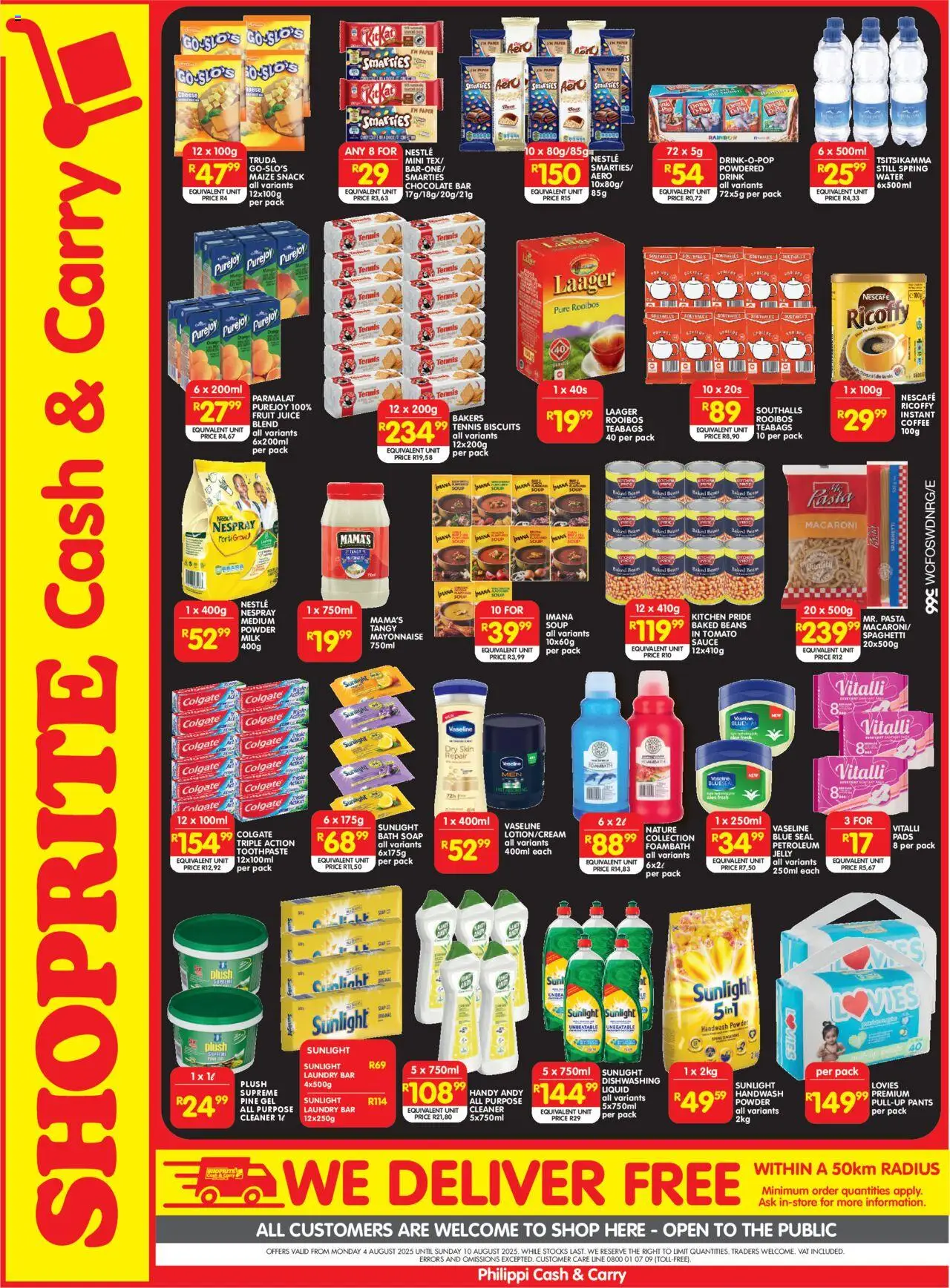 Shoprite Western Cape - Cash & Carry Price Drop Philippi │ valid from 04.08.2025 | Page: 2 | Products: Baked beans, Handwash, Coffee, Sauce