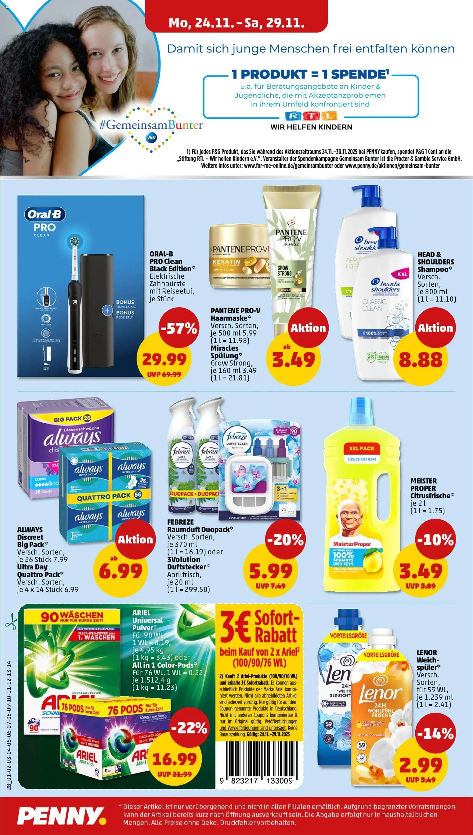 Penny - Black Friday – gültig ab 24.11.2025 | Seite: 28 | Produkte: Lenor, Ariel, Orchidee, Zahnbürste