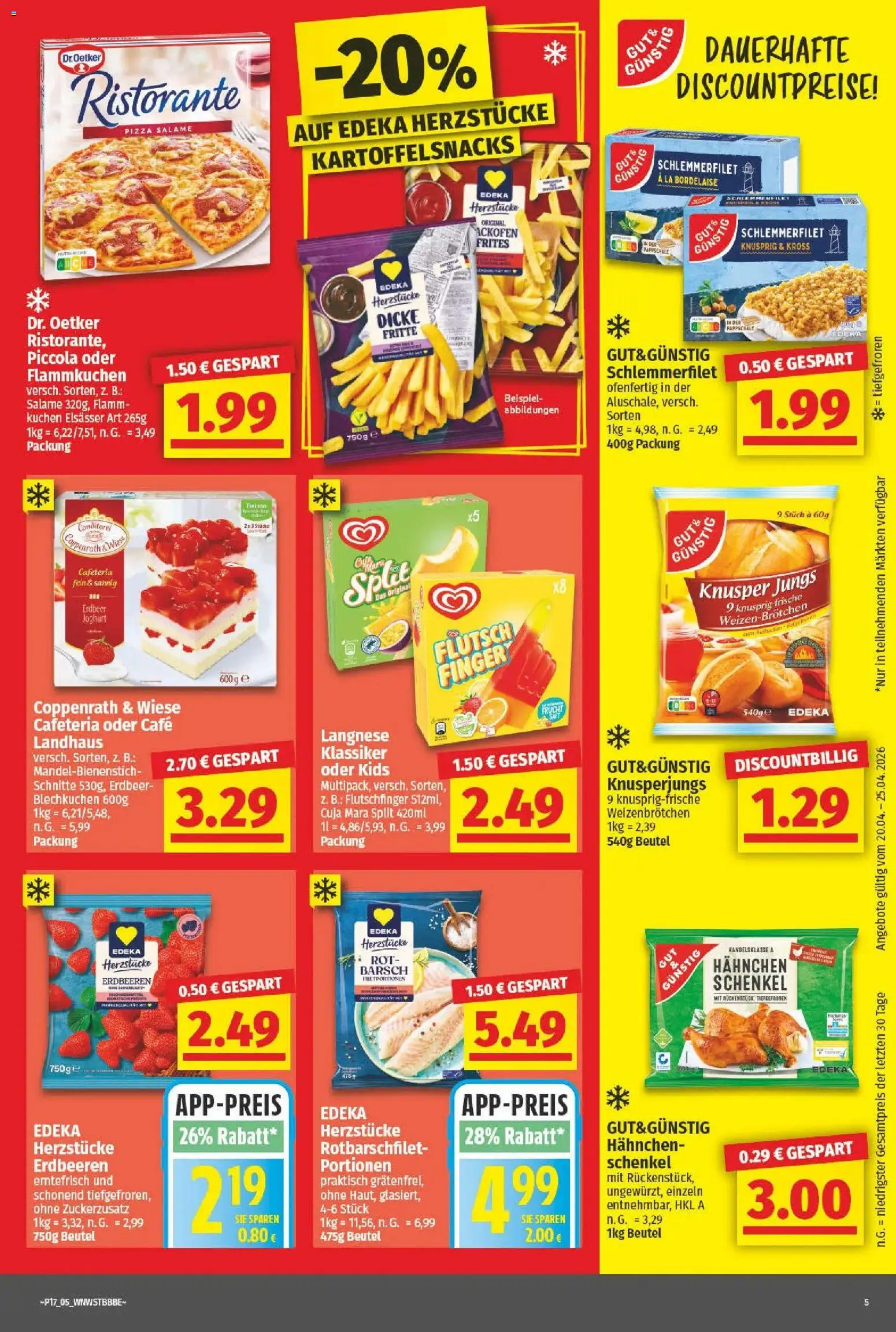 Angebote - nah & gut: Wochenangebote – gültig ab 19.04.2026 | Seite: 5 | Produkte: Langnese, Joghurt, Pizza, Kuchen