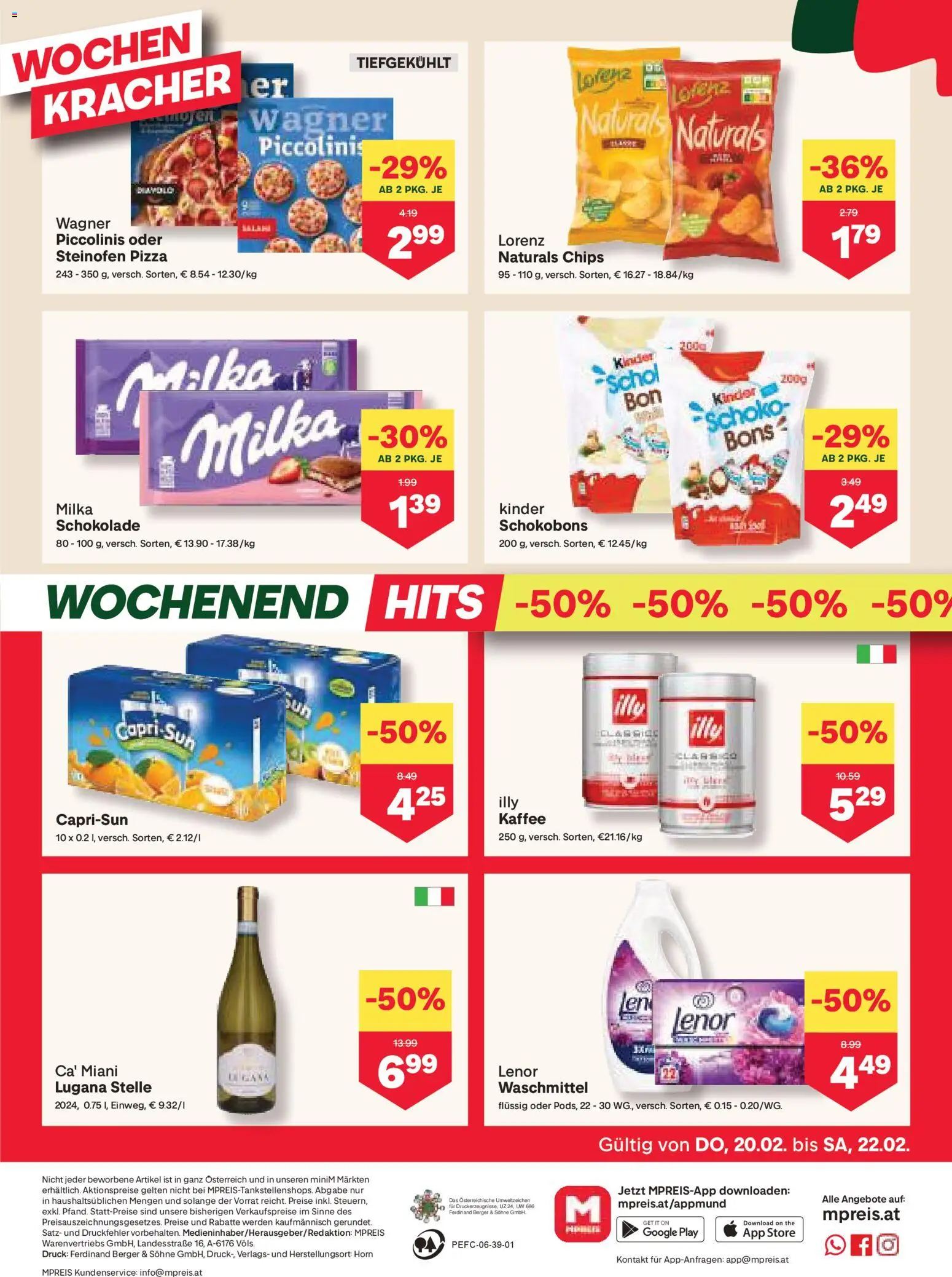 MPREIS Dellach im Drautal gültig ab 20.02.2026 | Seite: 16 | Produkte: Chips, Kaffee, Schokolade, Pizza