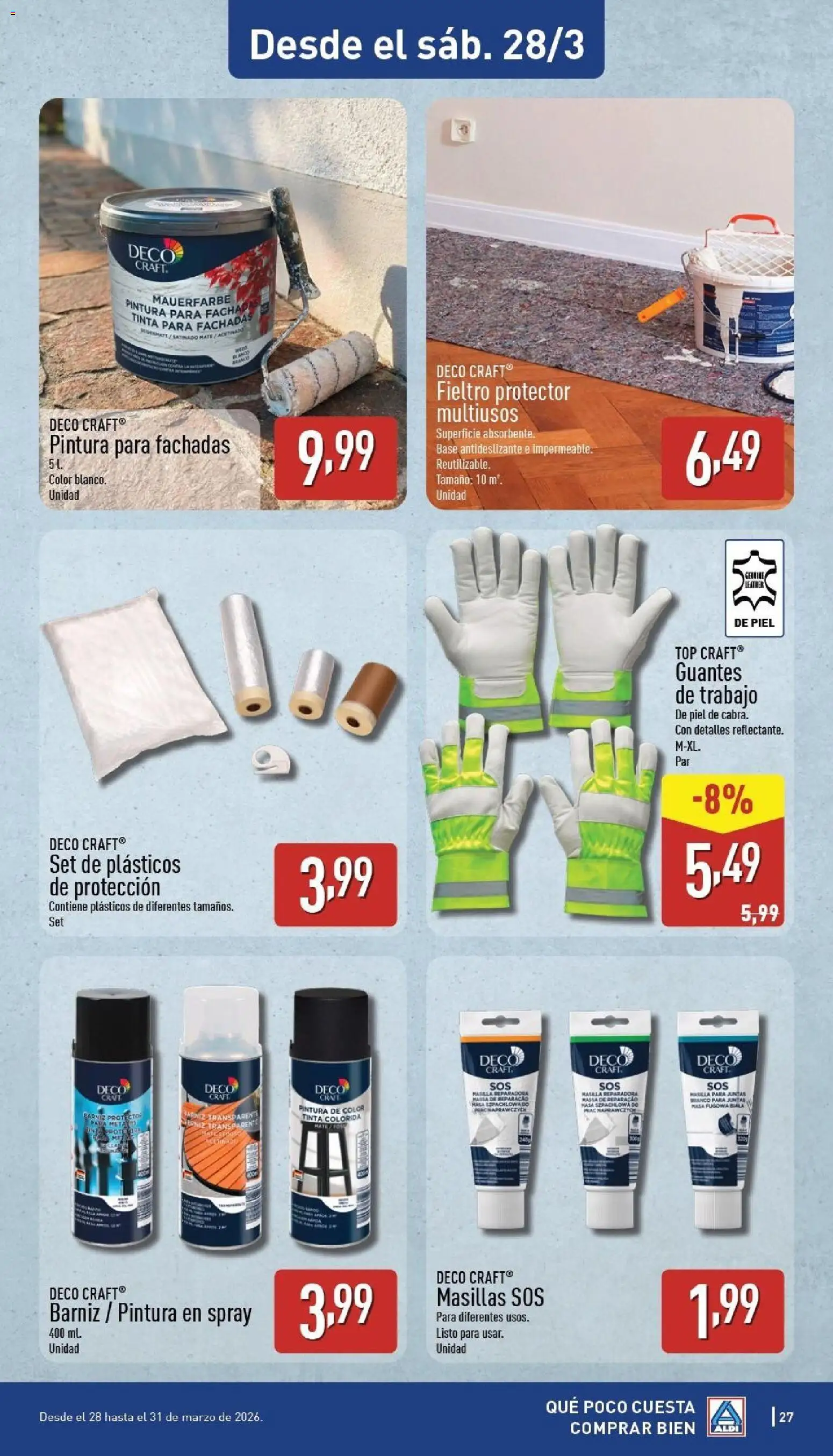 Aldi folleto Canarias │ válido desde el 23.03.2026 | Página: 27 | Productos: Guantes, Mesa