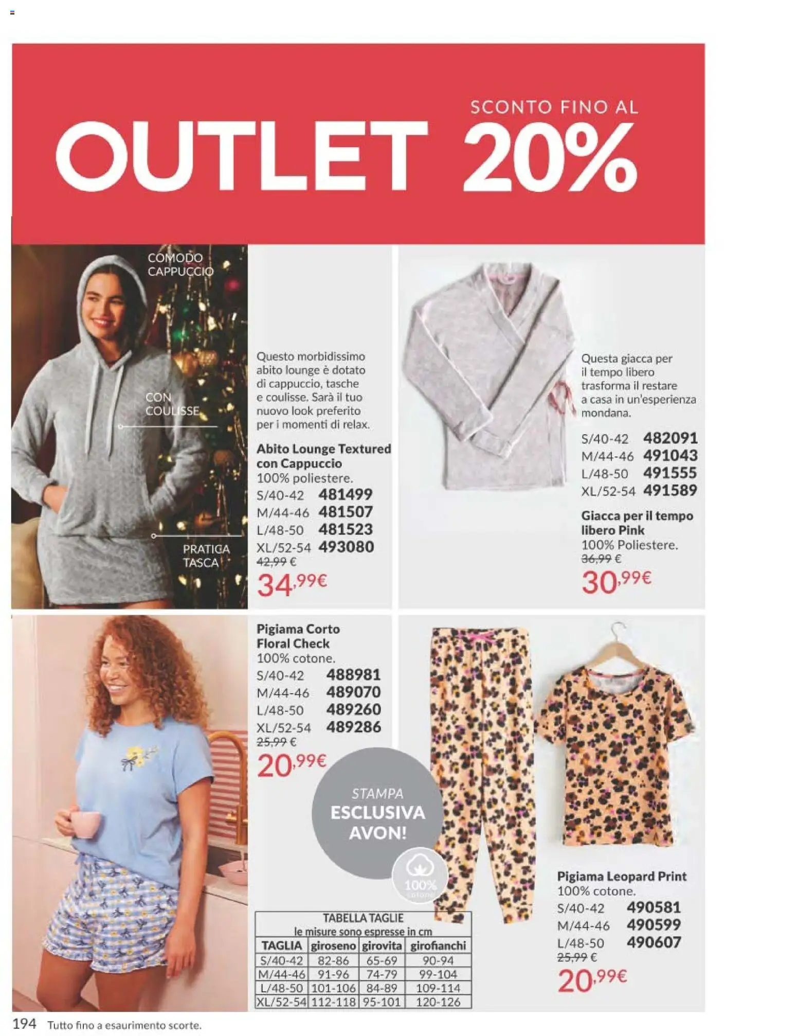 Volantino Avon del 01.12.2025 | Pagina: 194 | Prodotti: Giacca, Pigiama, Abito, Cappuccio