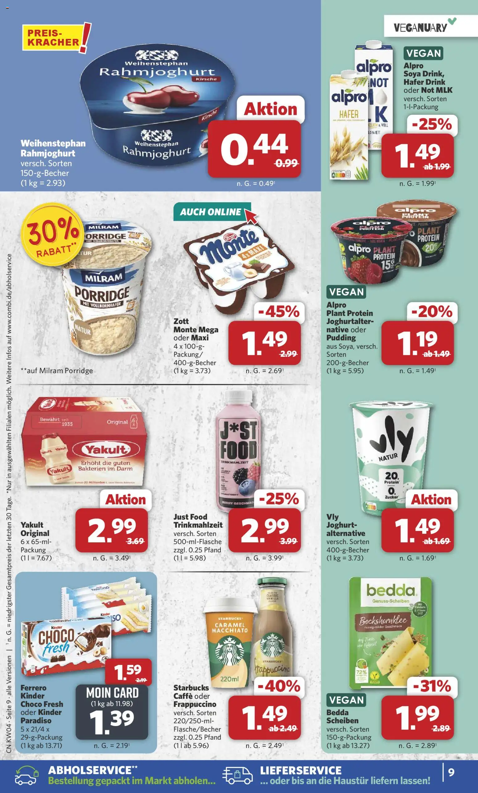 Combi Prospekt 	 – gültig ab 19.01.2026 | Seite: 9 | Produkte: Starbucks, Pudding, Alpro, Zucker