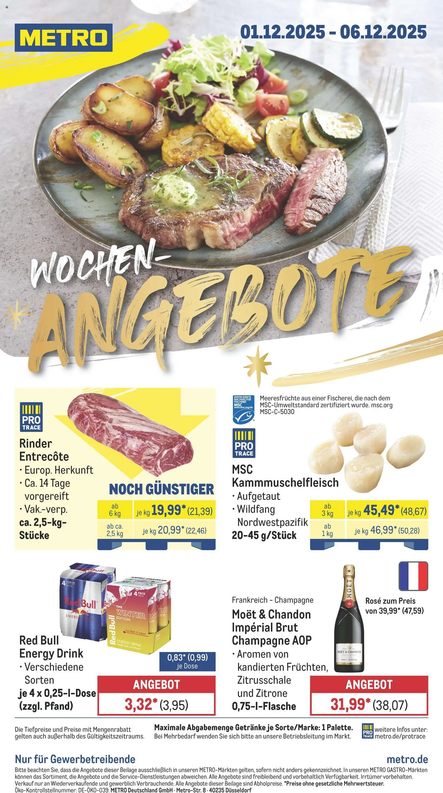 Metro Prospekt 	 – gültig ab 01.12.2025 | Seite: 1 | Produkte: Red bull, Energy, Meeresfrüchte, Zitrone