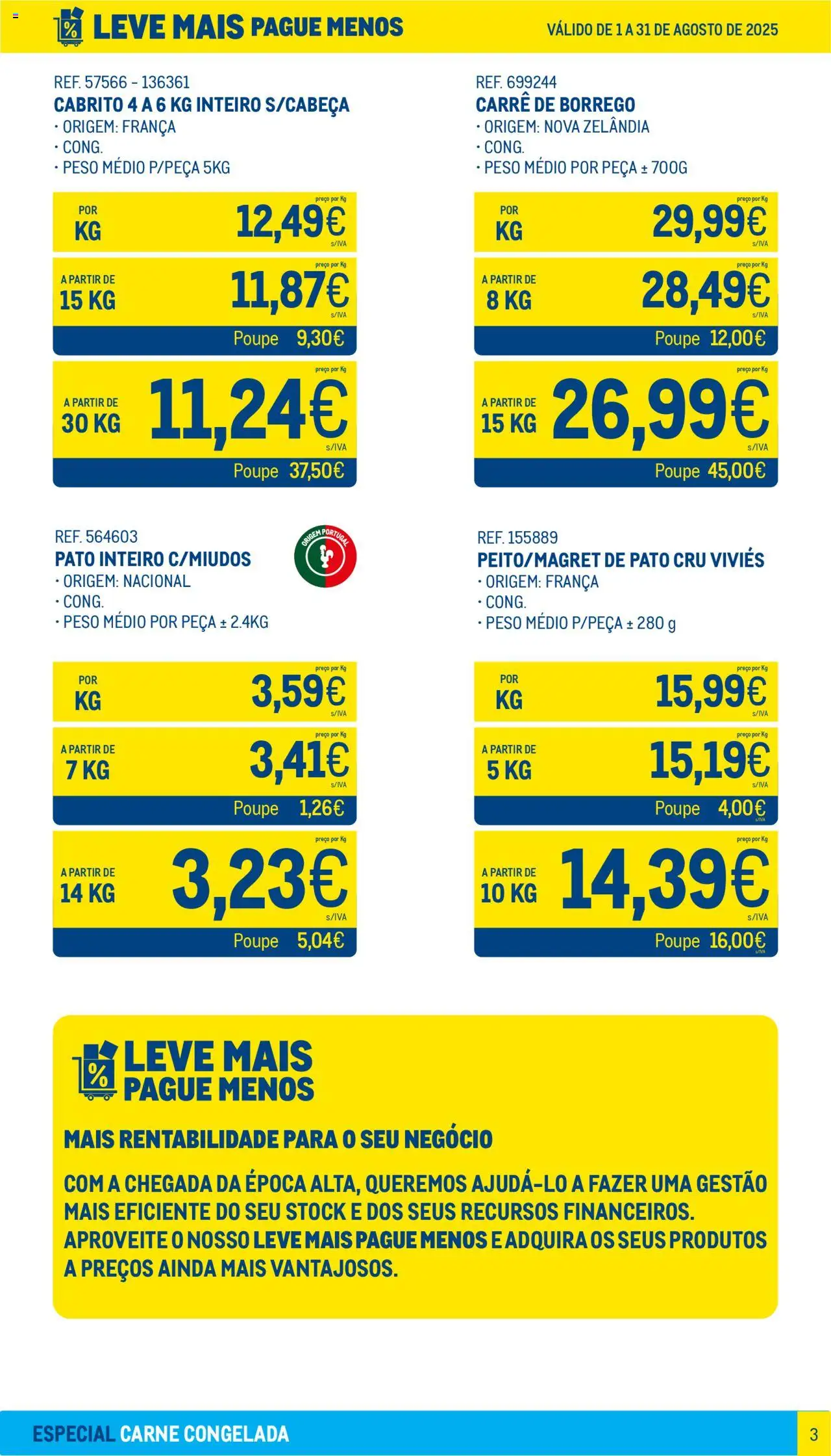 Makro - Especial Carne Congelada │ válido de 01.08.2025 | Página: 3 | Produtos: Cabrito, Carne