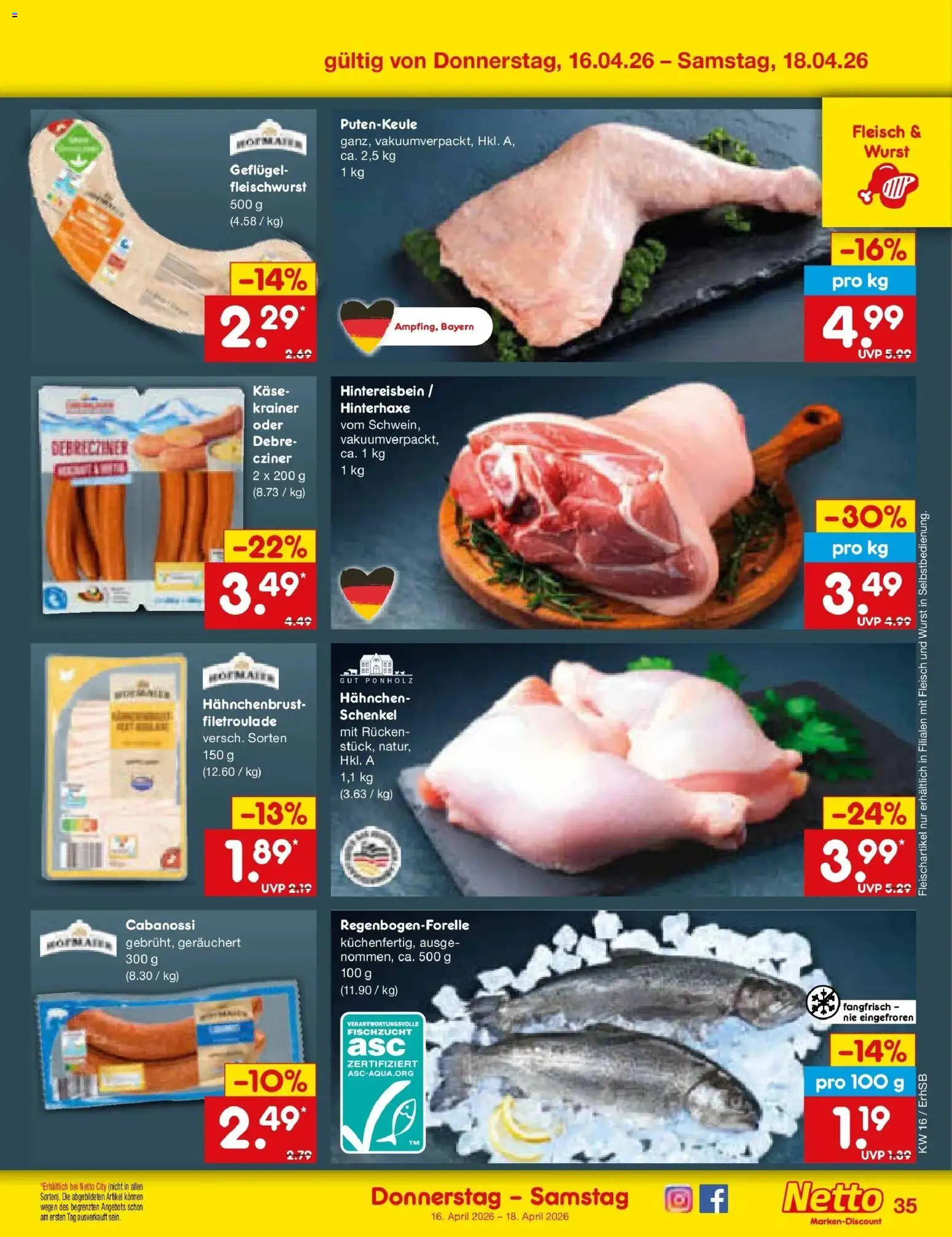 Netto Marken-Discount Prospekt Metten	 – gültig ab 13.04.2026 | Seite: 53 | Produkte: Hahnchen, Käse, Wurst, Hahnchenbrust