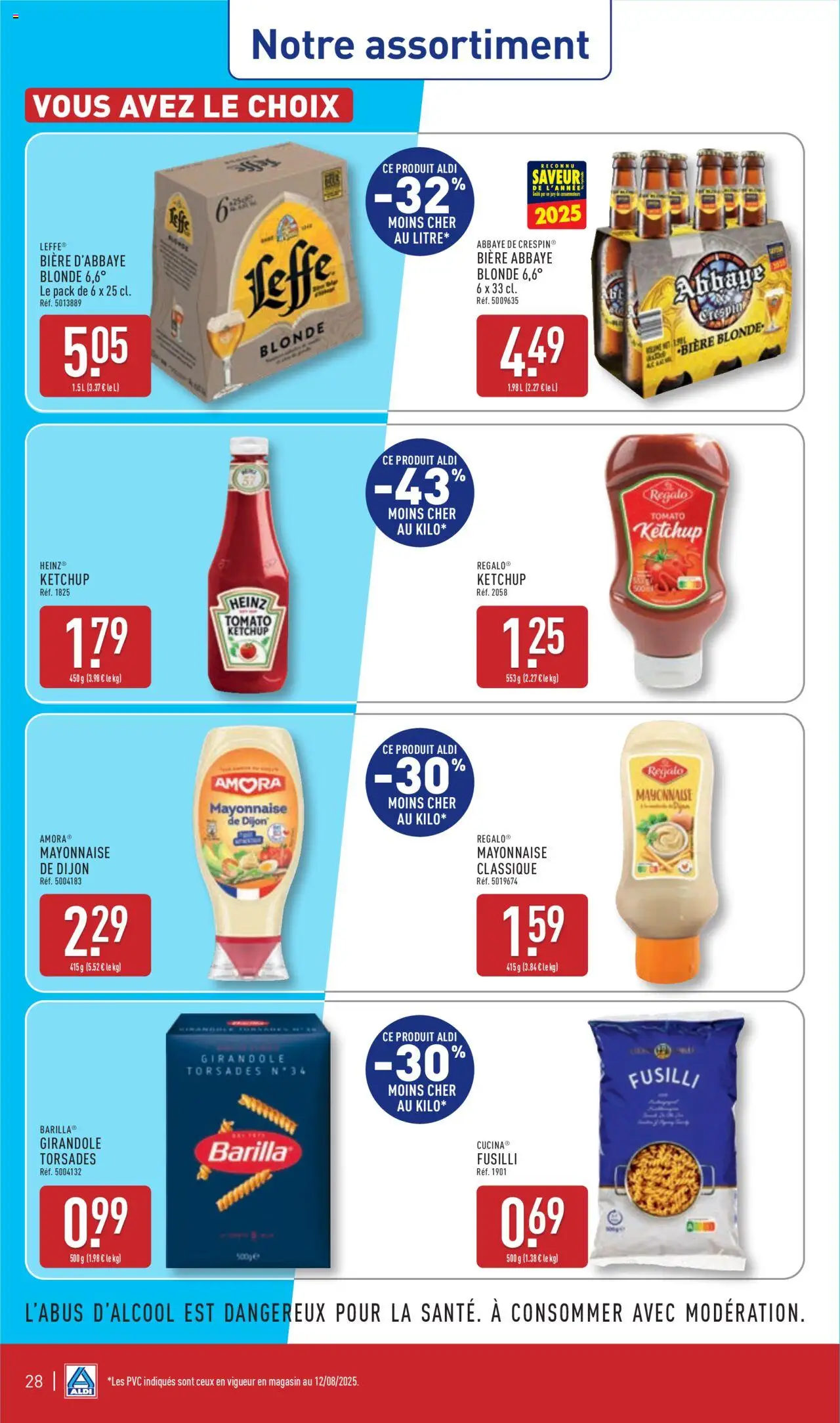  | Page: 31 | Produits: Fusilli, Mayonnaise, Bière, Ketchup