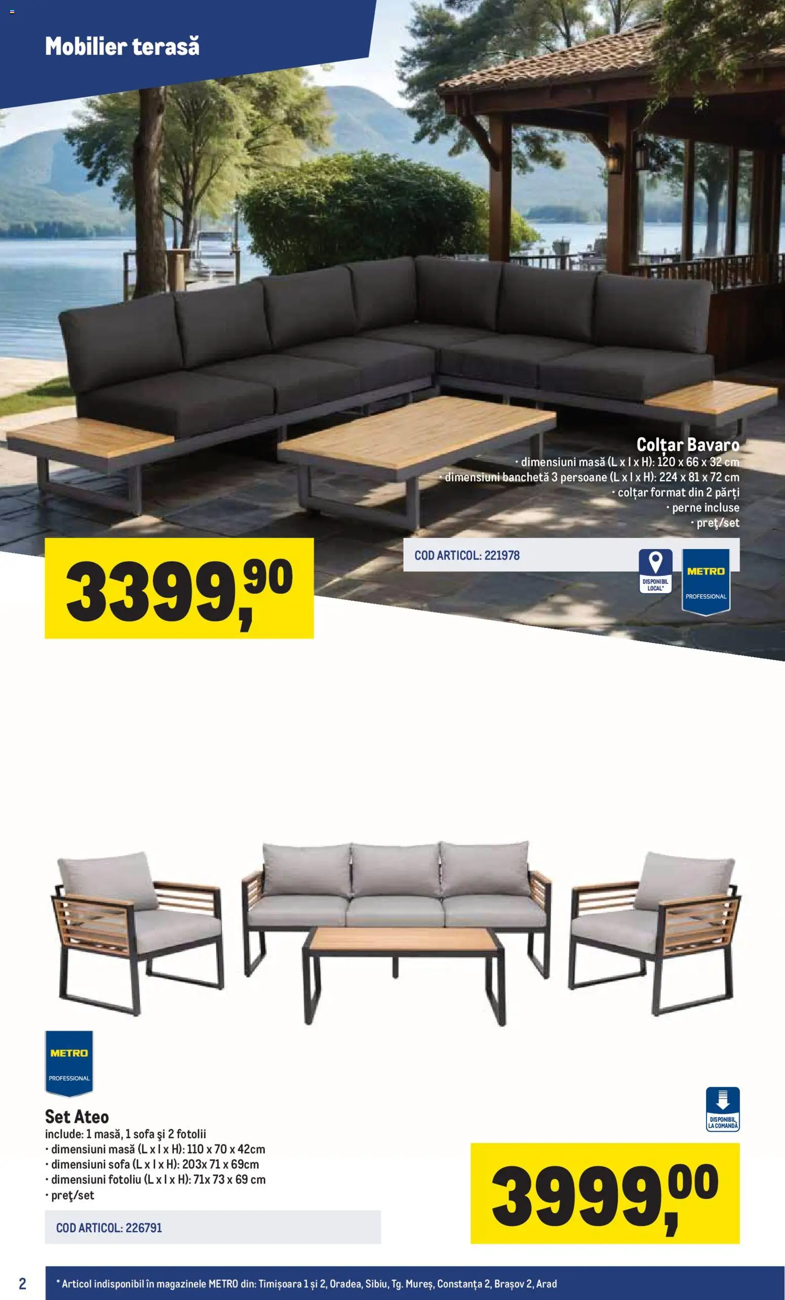 Noul catalog Metro – valabil de la 16.03.2026 | Pagină: 2 | Produse: Fotoliu, Masă, Colțar