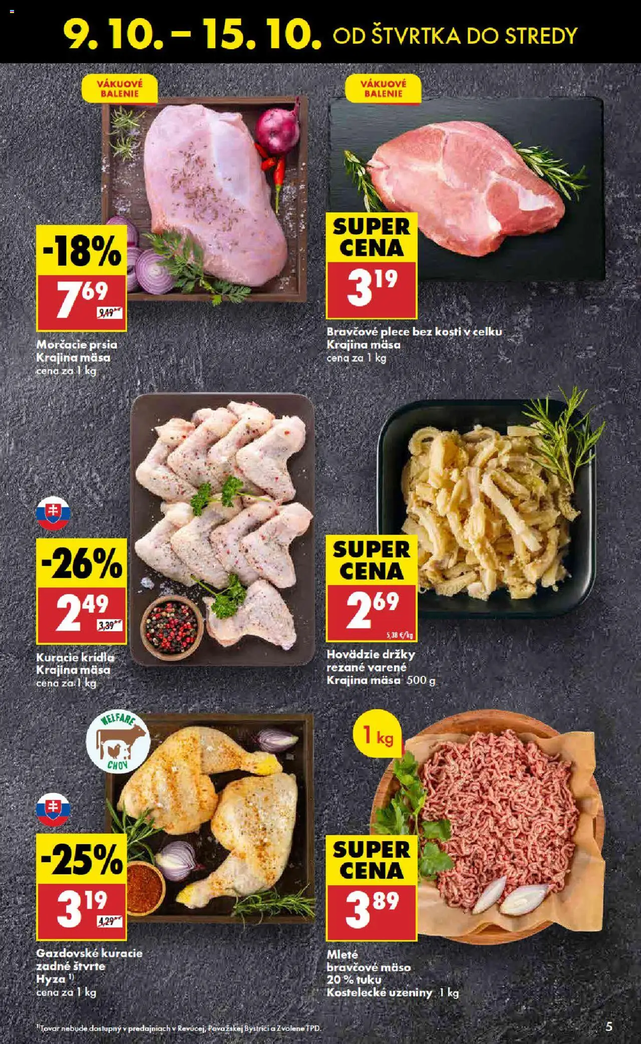 Nové Biedronka akcie – leták je platný od 09.10.2025 | Strana: 5 | Produkty: Bravčové plece, Bravčové mäso, Kuracie krídla