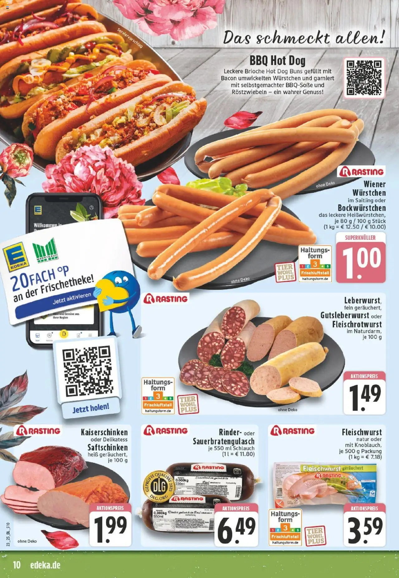 Edeka prospekt Düsseldorf	 - gültig ab dem 01.06.2025 | Seite: 10 | Produkte: Wiener wurstchen, Gemüse, Gulasch