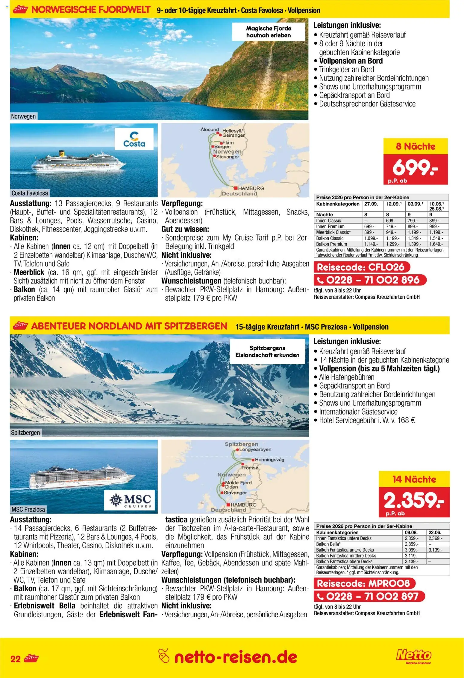 Netto Reisen Prospekt 	 – gültig ab 29.01.2026 | Seite: 22 | Produkte: Doppelbett, Telefon, Uhr