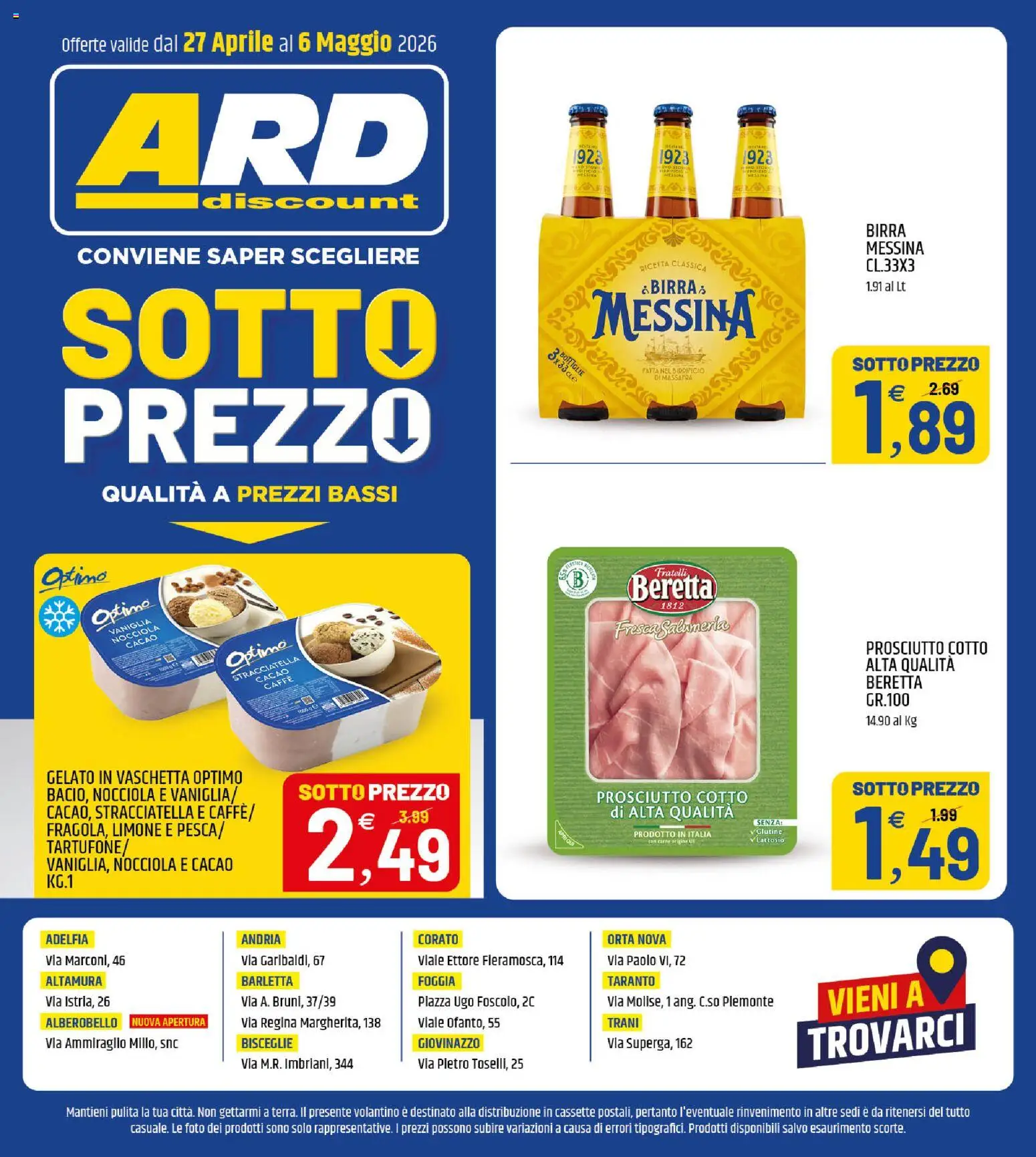 Volantino ARD Discount del 27.04.2026 | Pagina: 20 | Prodotti: Caffè, Gelato, Prosciutto, Stracciatella