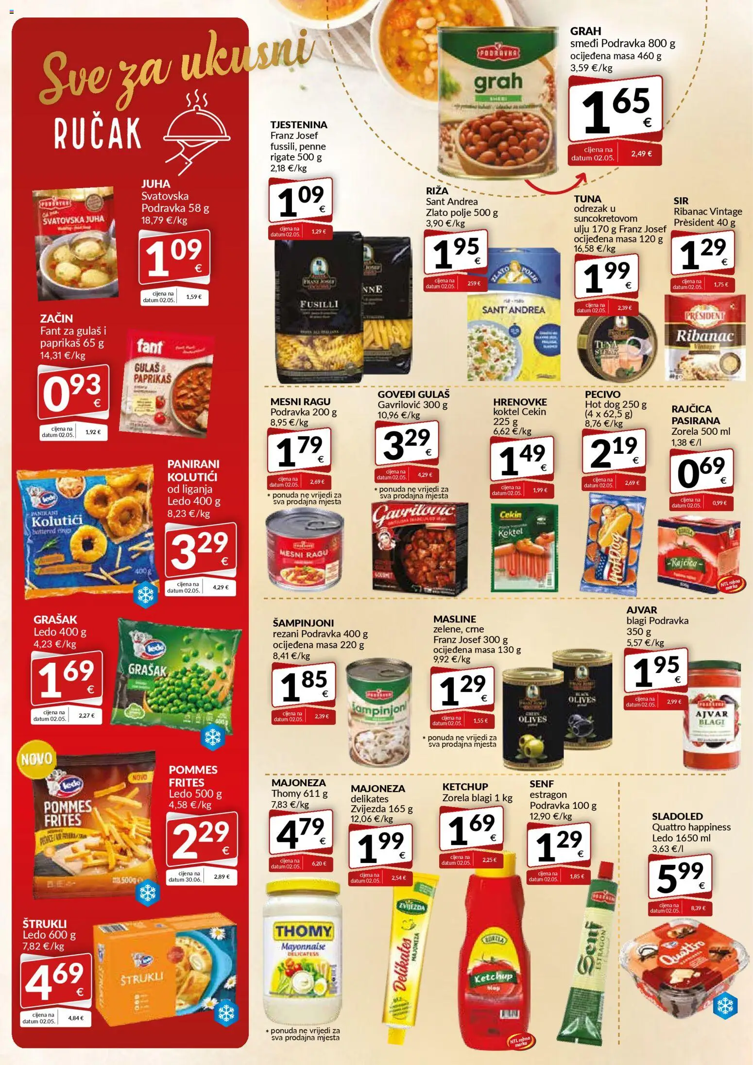 Bakmaz katalog | vrijedi od 30.10.2025 | Stranica: 4 | Proizvodi: Pommes frites, Hrenovke, Tuna, Pecivo