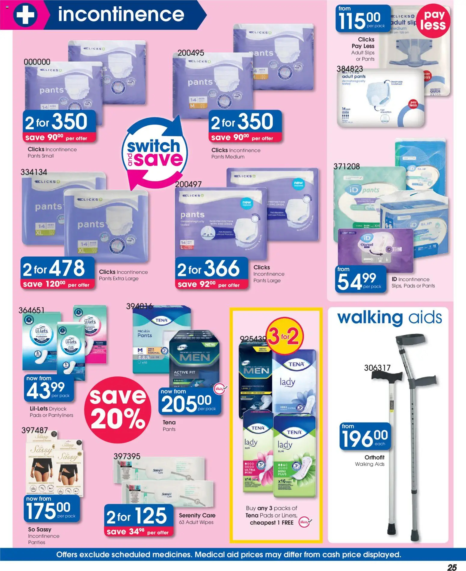 New Clicks catalogue – valid from 23.04.2026 | Page: 25 | Products: Pants, Underwear, Panties, Switch