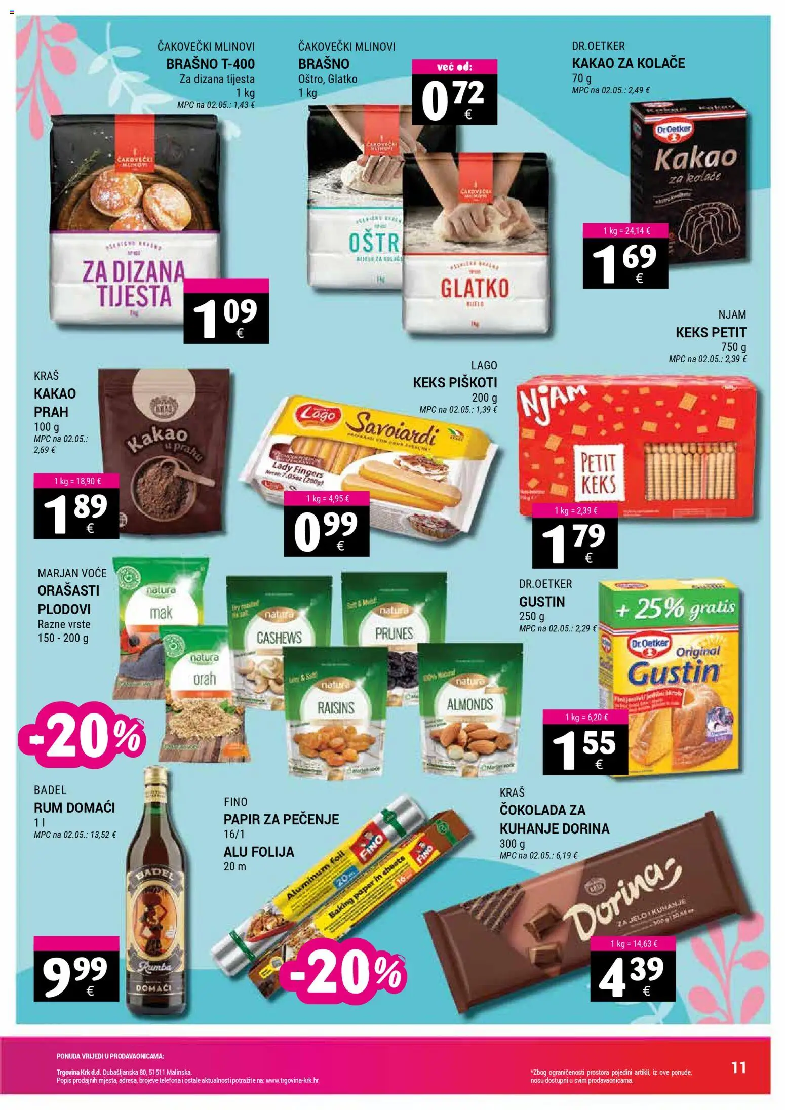 Trgovina Krk katalog | vrijedi od 16.03.2026 | Stranica: 11 | Proizvodi: Keks, Brašno, Voće, Rum