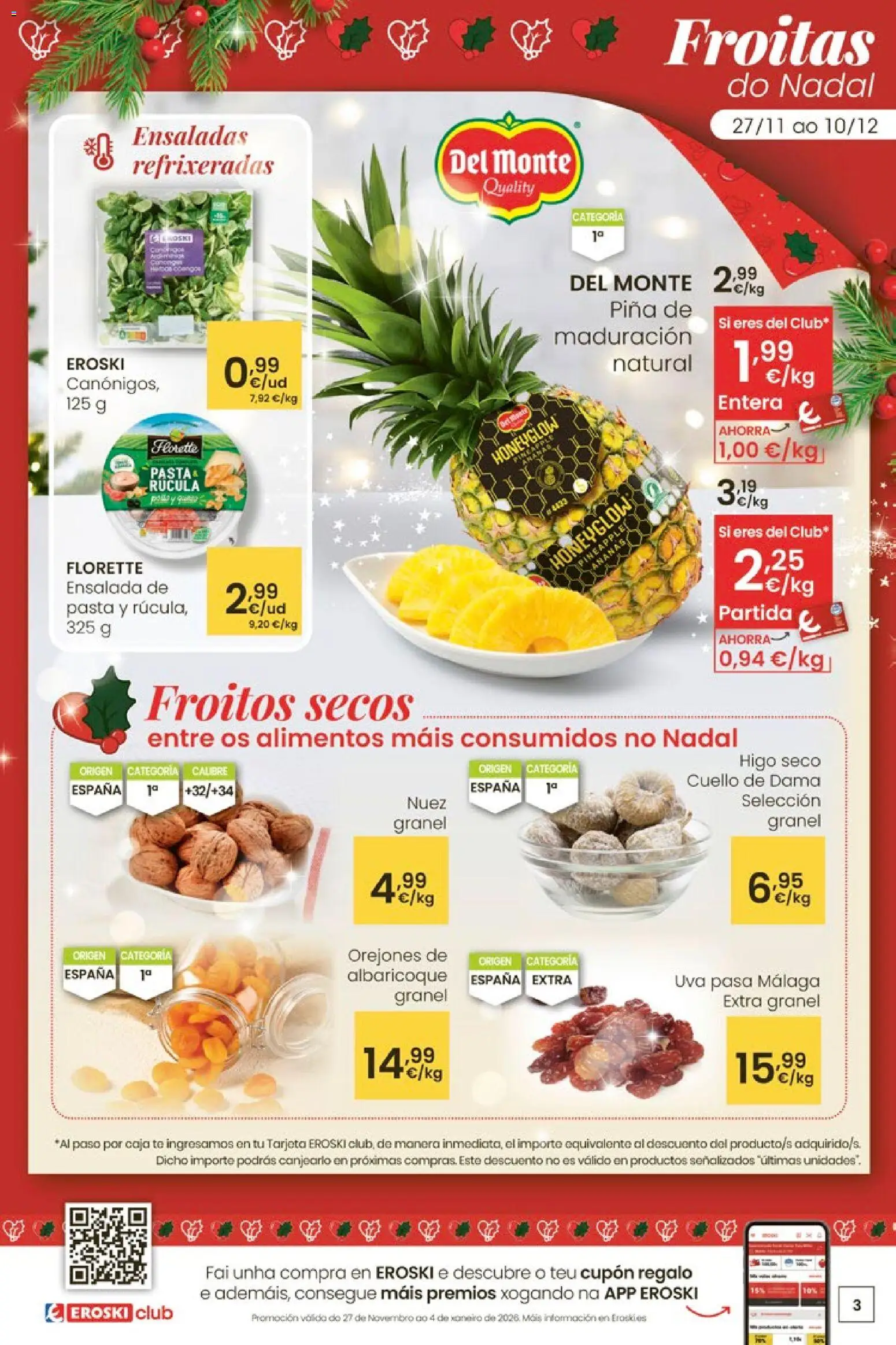 Eroski - Center │ válido desde el 27.11.2025 | Página: 3 | Productos: Piña, Αποφλοιωτής σκόρδου, Κούβα, Caja