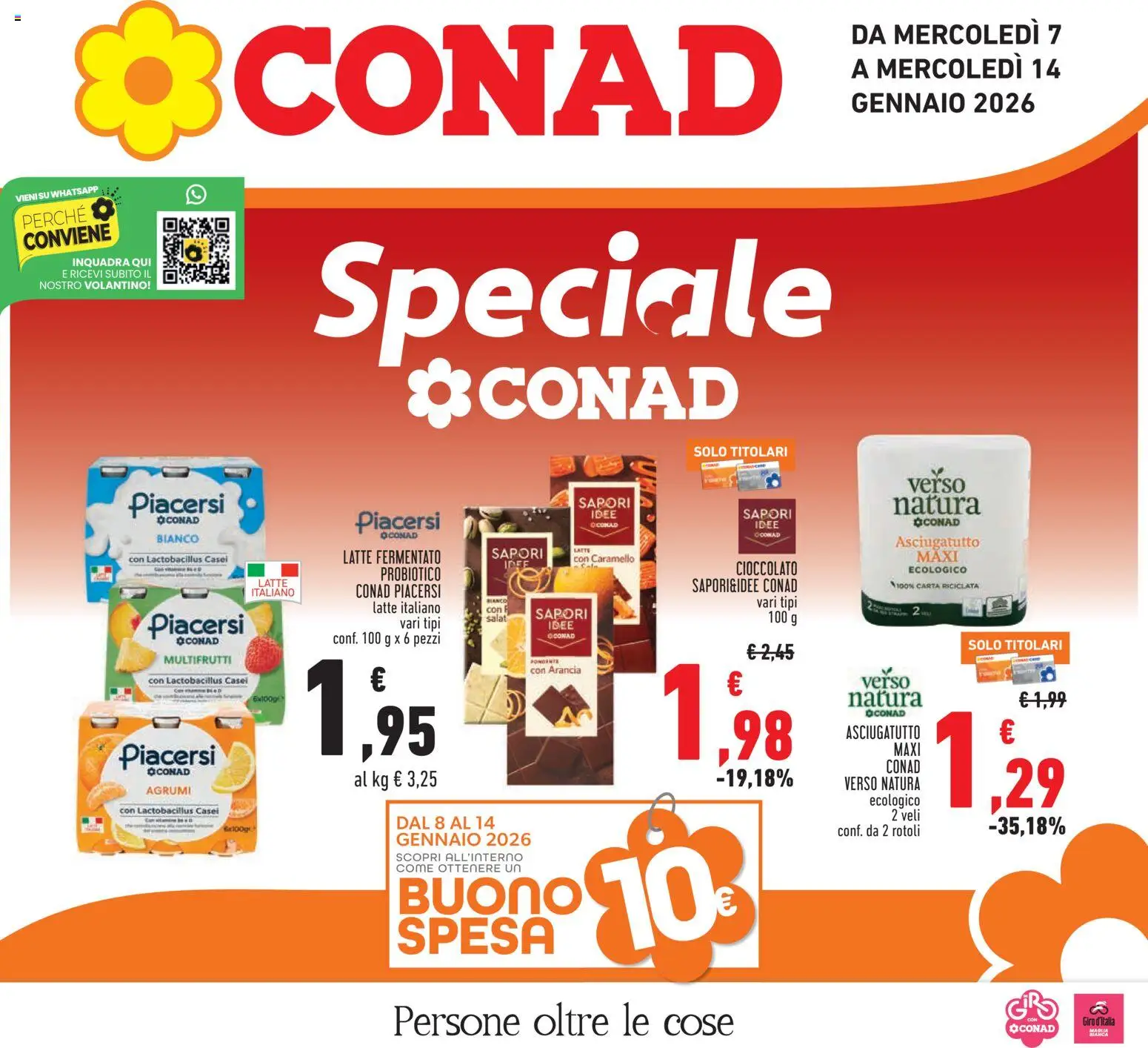 Volantino Conad del 07.01.2026 | Pagina: 1 | Prodotti: Latte, Agrumi, Arancia, Asciugatutto