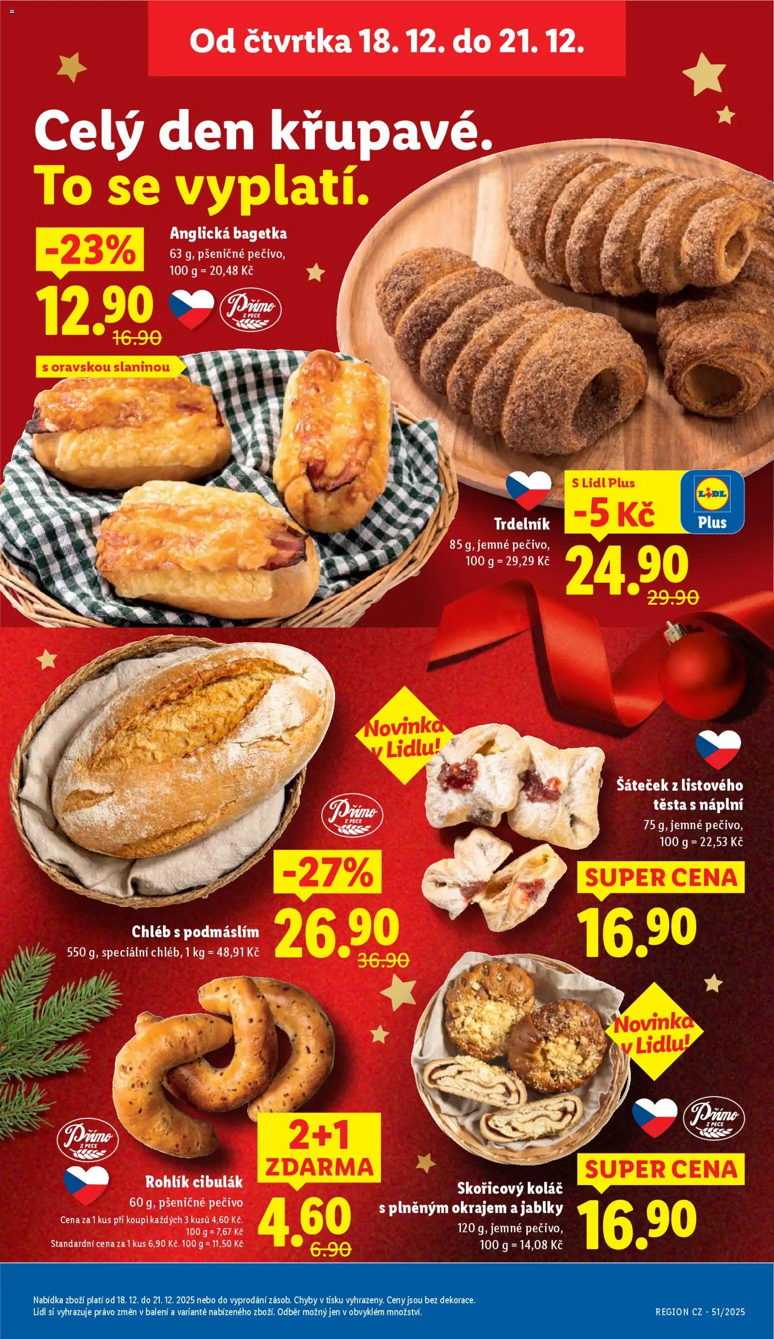 Lidl leták od 18.12.2025 | Strana: 8 | Produkty: Chléb, Rohlík, Pečivo
