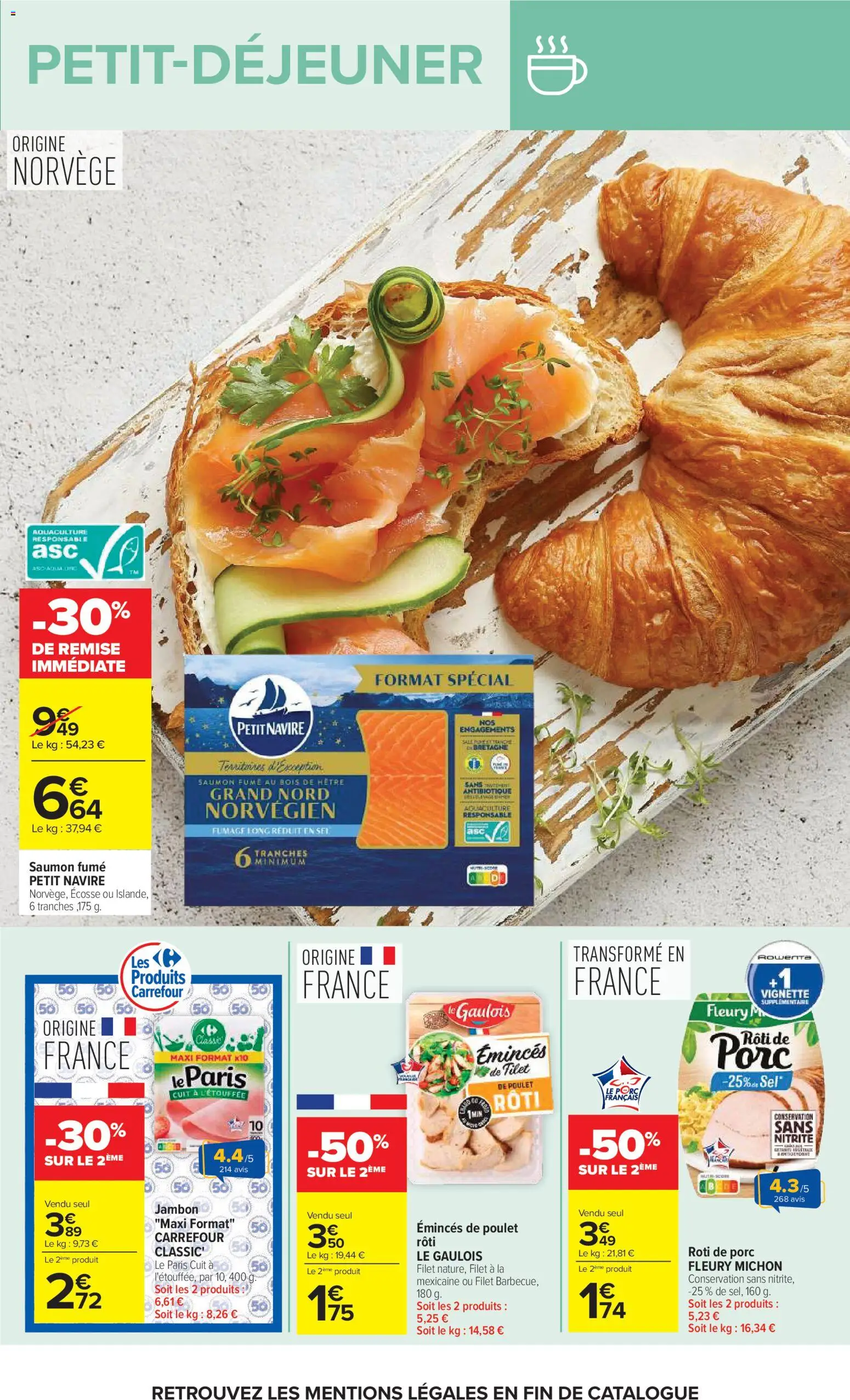 {H1} | Page: 19 | Produits: Saumon fumé, Jambon, Porc, Saumon