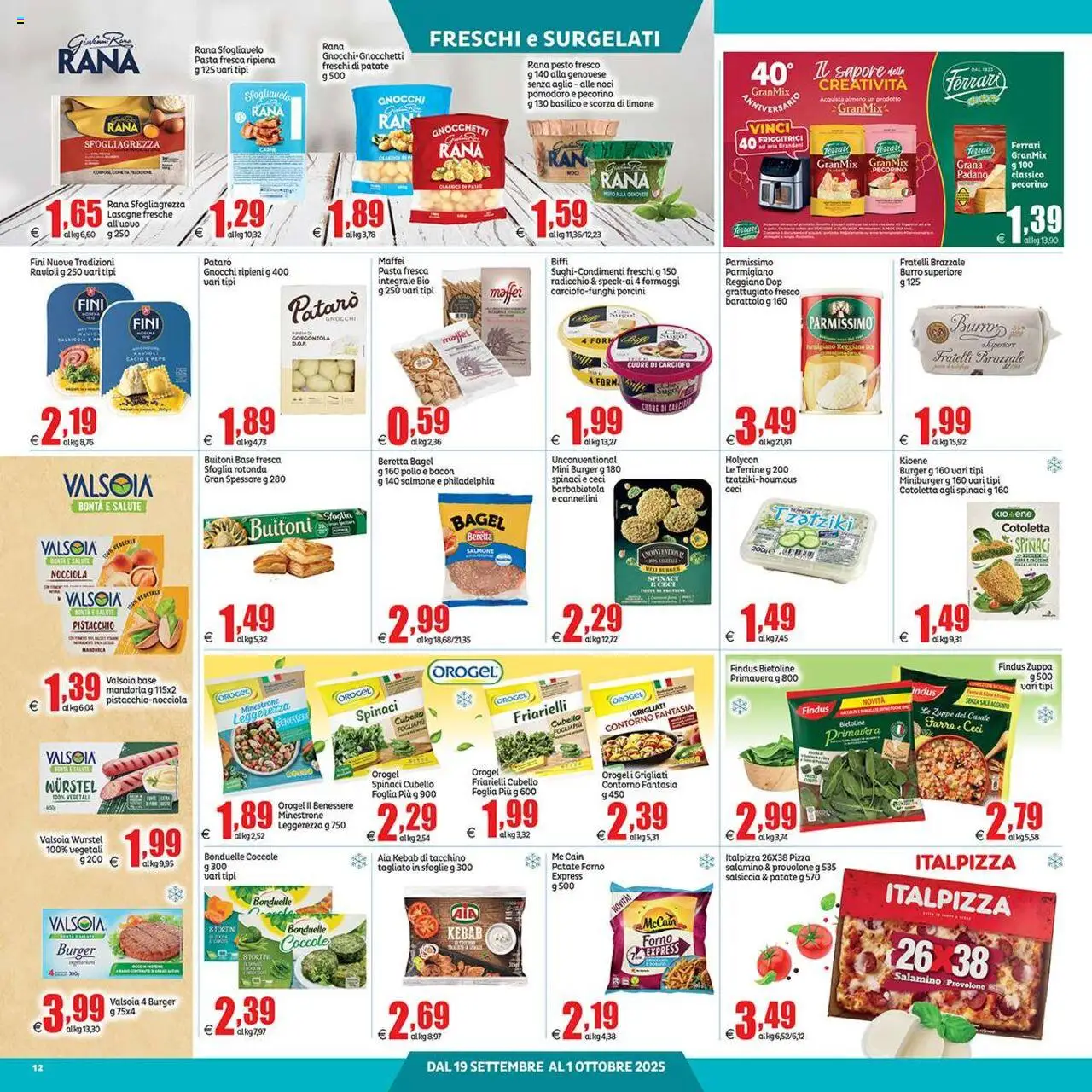 Volantino Elite Supermercati del 19.09.2025 | Pagina: 12 | Prodotti: Minestrone, Tacchino, Spinaci, Forno
