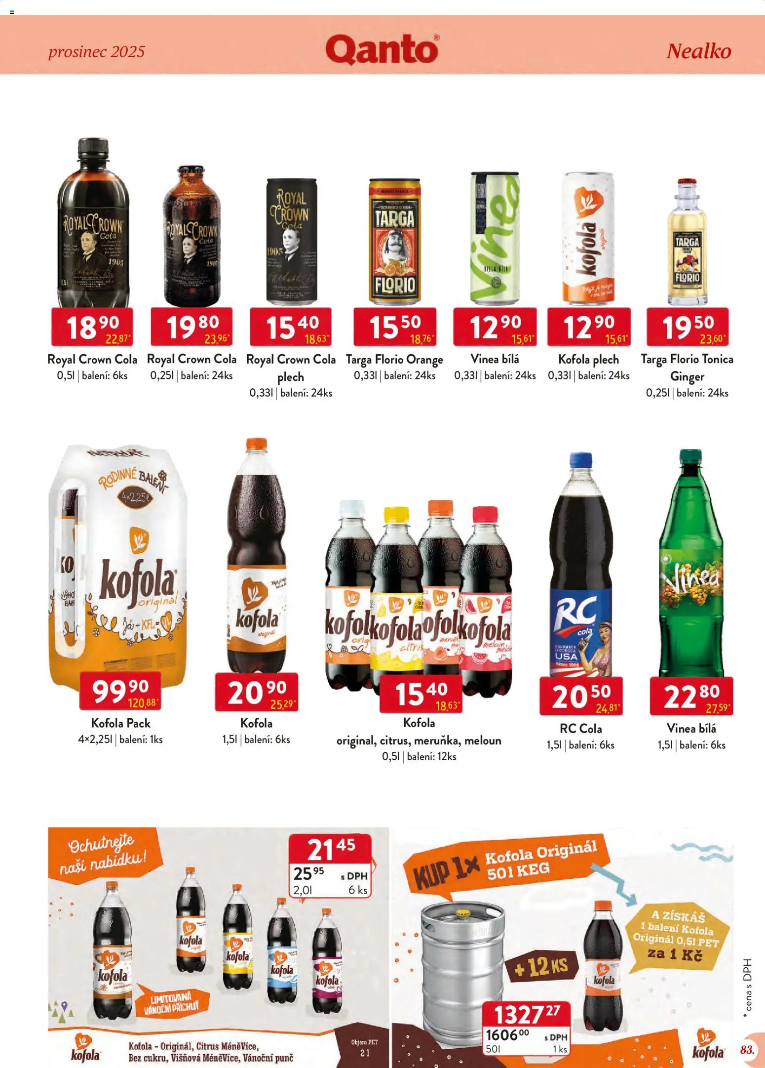 Astur & Qanto leták - Velkoobchod 12/2025 od 01.12.2025 | Strana: 83 | Produkty: Royal Crown Cola, Plech, Kofola, Cola