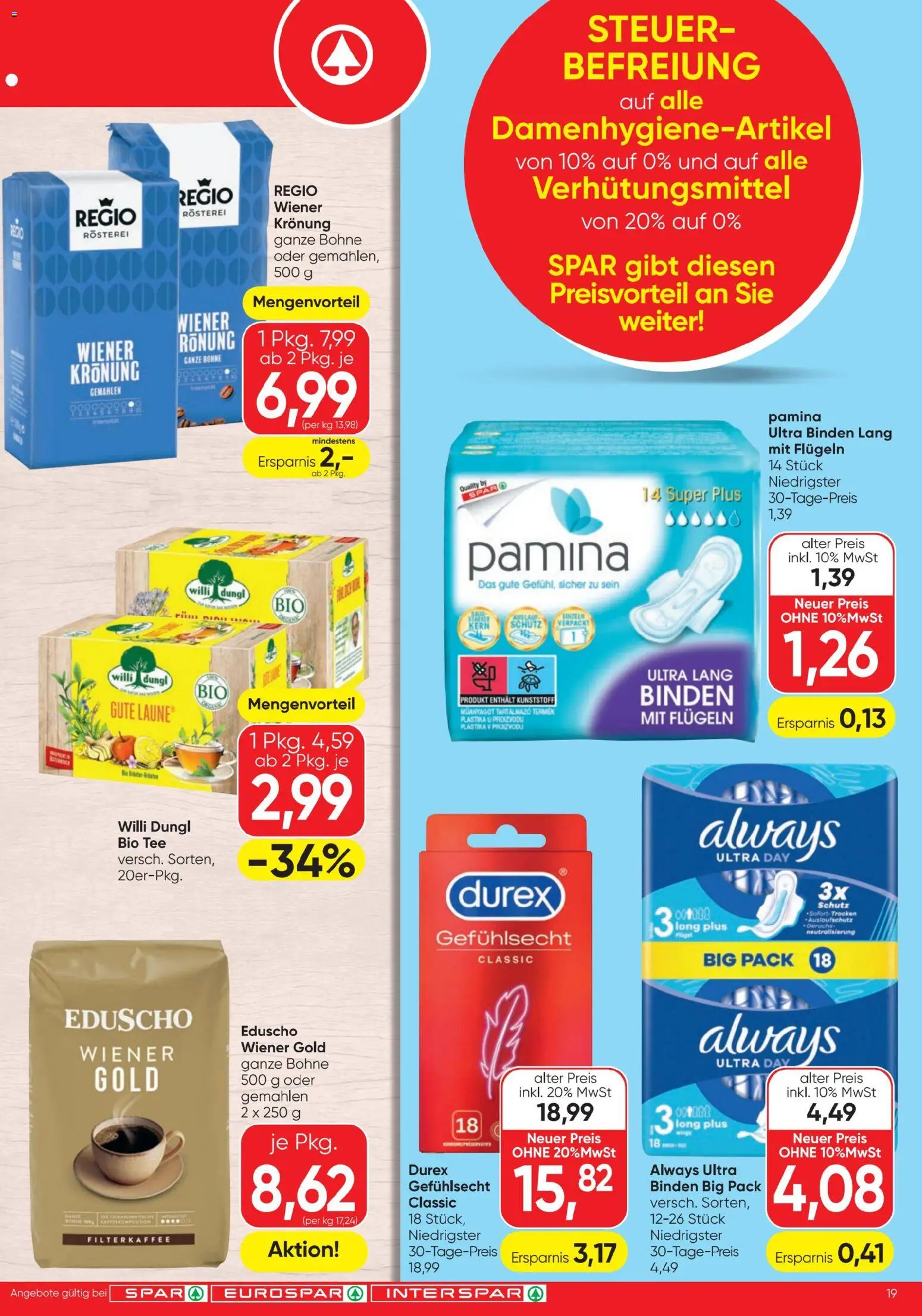 Spar Flugblatt gültig ab 02.01.2026 | Seite: 19 | Produkte: Tee