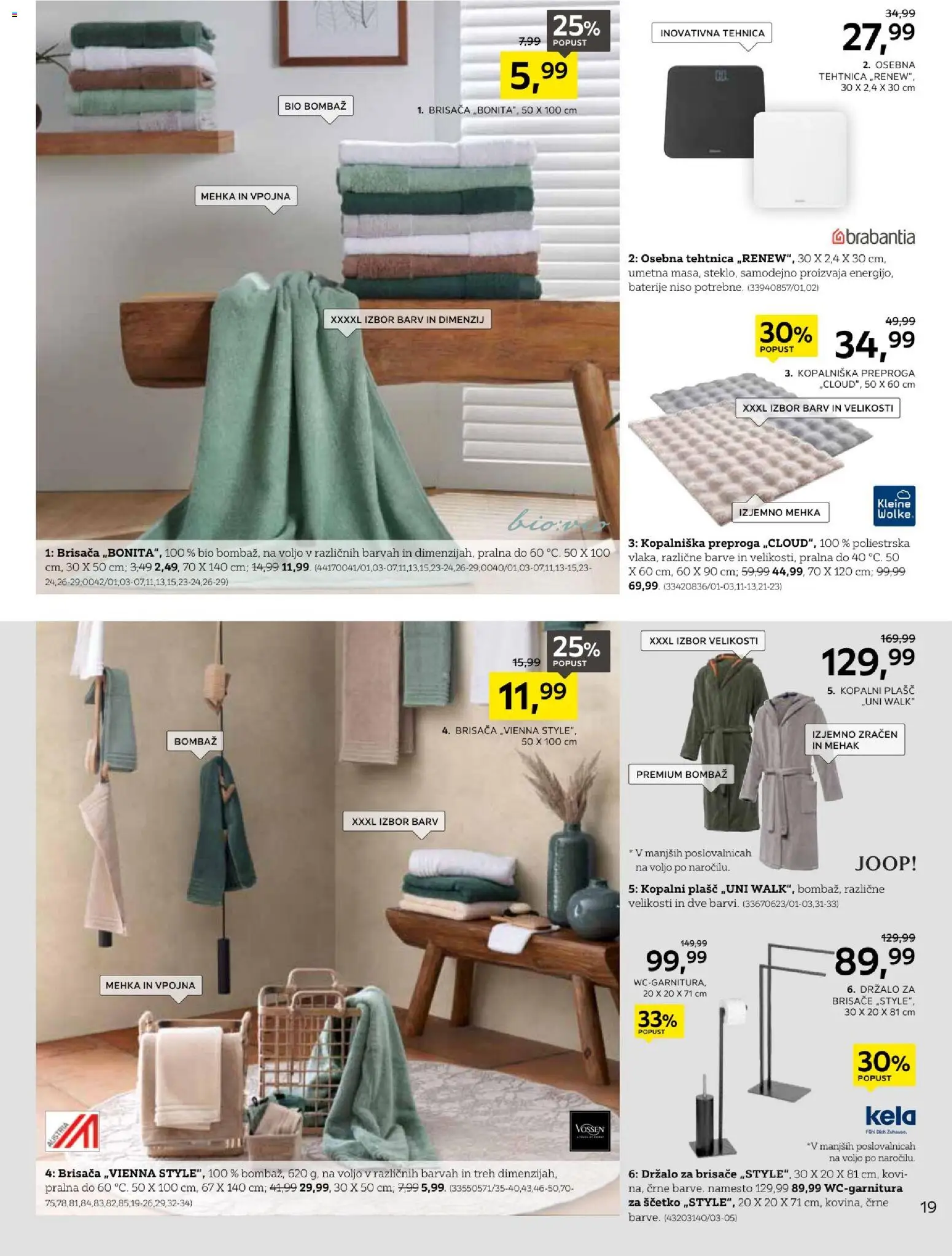 Novi XXXL Lesnina katalog ponudbe – veljaven od 19.01.2026 | Stran: 19 | Izdelki: Baterije, Preproga, Tehtnica, Kopalni plasc