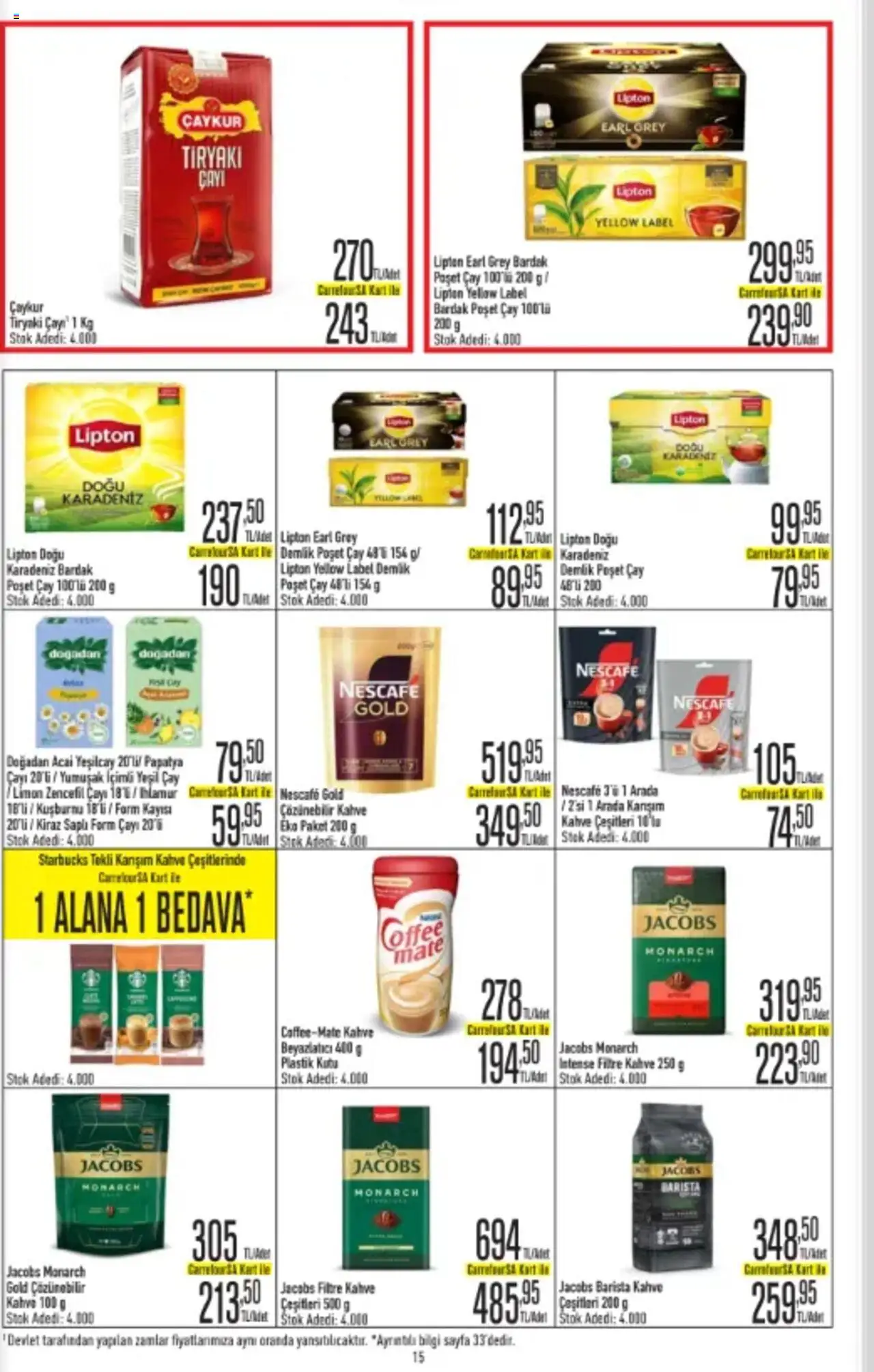 CarrefourSA Katalog - 26.09.2025 tarihinden itibaren geçerlidir | Sayfa: 15 | Ürünler: Çay, Kayısı, Kiraz, Kuşburnu