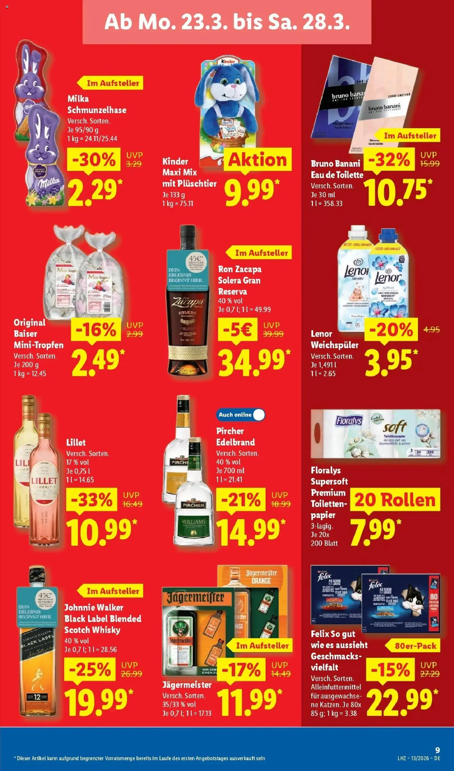 Lidl Prospekt Saarbrücken – gültig ab 23.03.2026 | Seite: 15 | Produkte: Whisky, Toilette, Weichspüler, Toilettenpapier