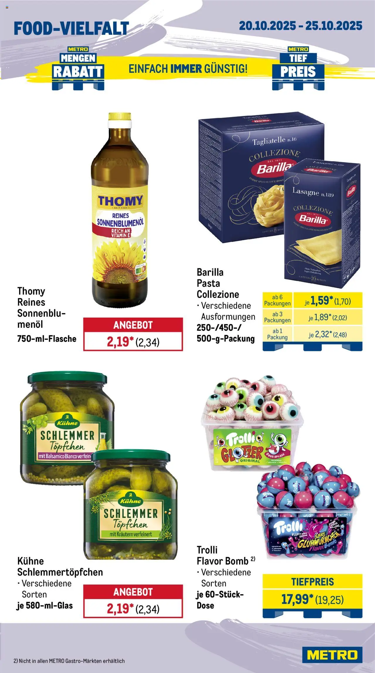 Metro Prospekt 	 – gültig ab 20.10.2025 | Seite: 13 | Produkte: Barilla, Balsamico, Sonnenblumenol, Pasta