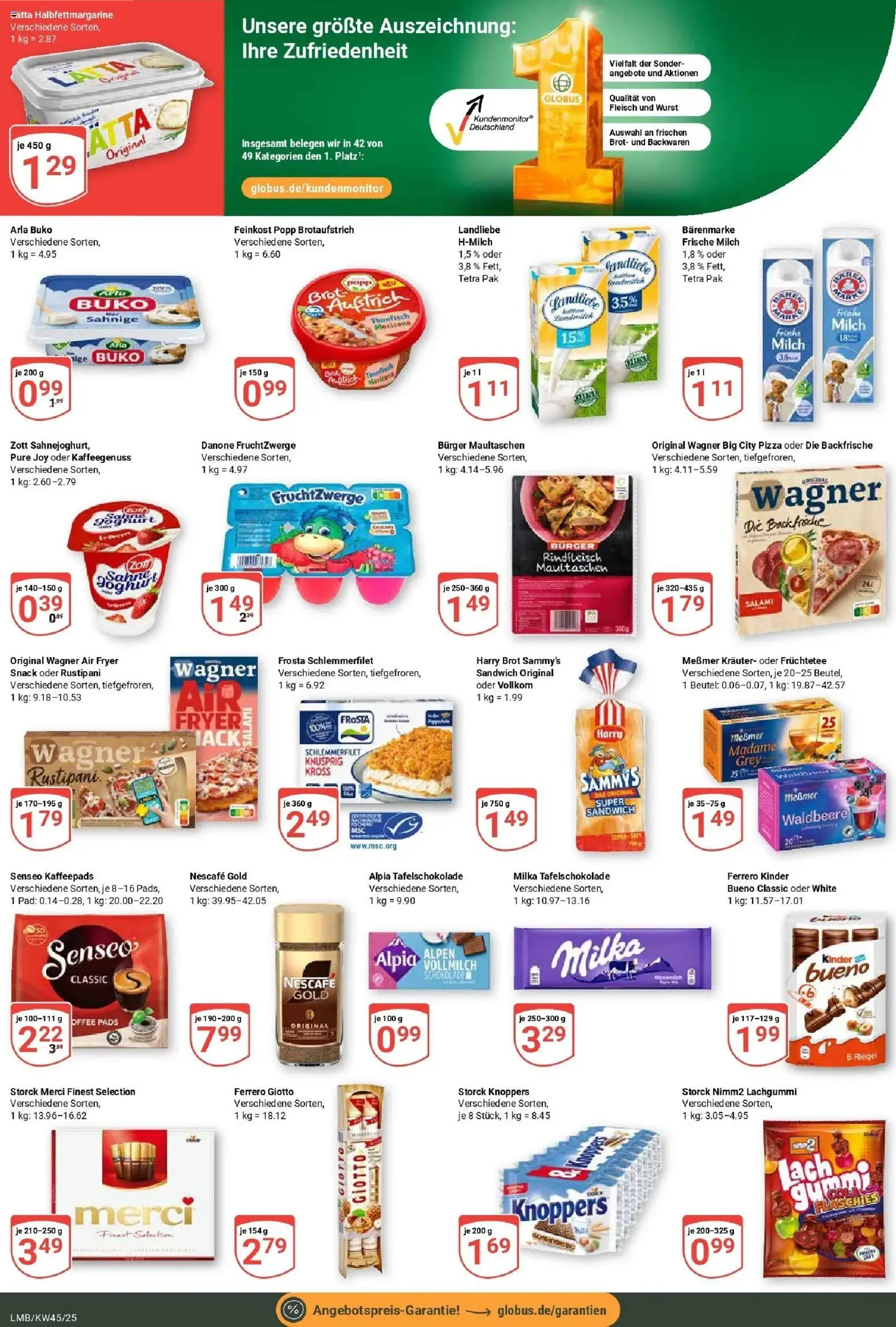 Globus prospekt Limburg	 – gültig ab 02.11.2025 | Seite: 2 | Produkte: Nescafe, Milch, Burger, Pizza