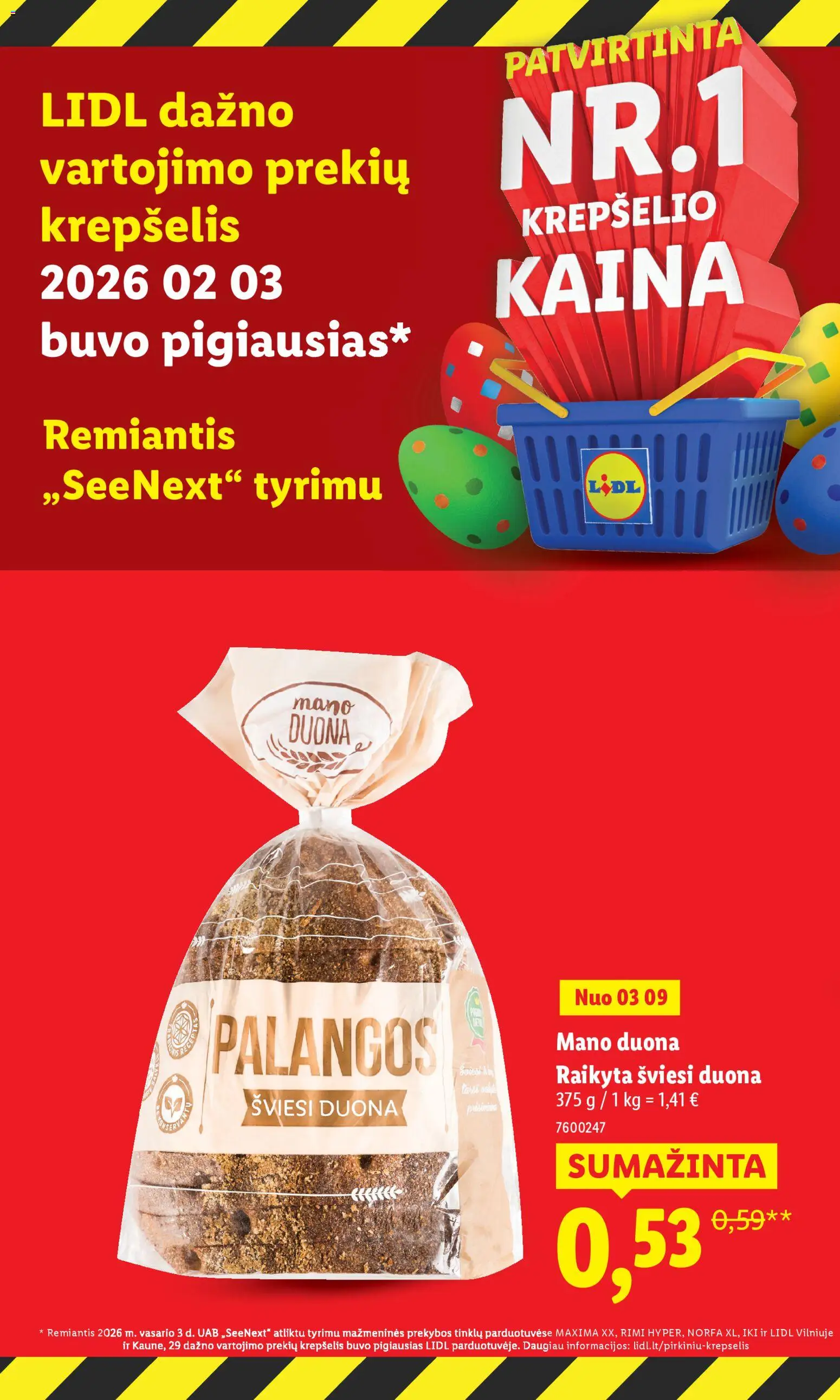 LIDL akcijos nuo 23.03.2026 | Puslapis: 14 | Prekių: Duona, Krepšelis
