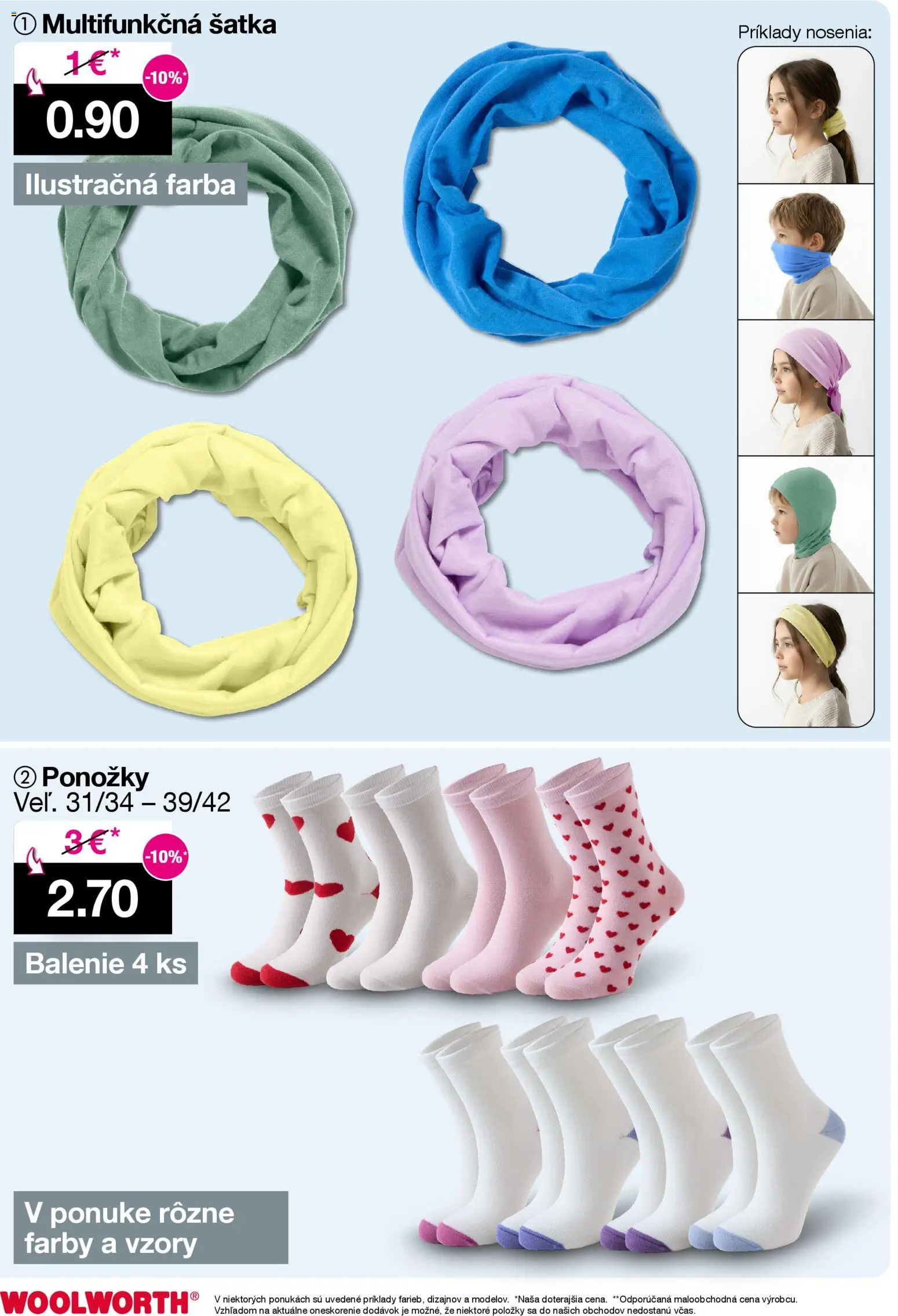 Nové Woolworth akcie – leták je platný od 05.12.2025 | Strana: 10 | Produkty: Ponožky, Šatka