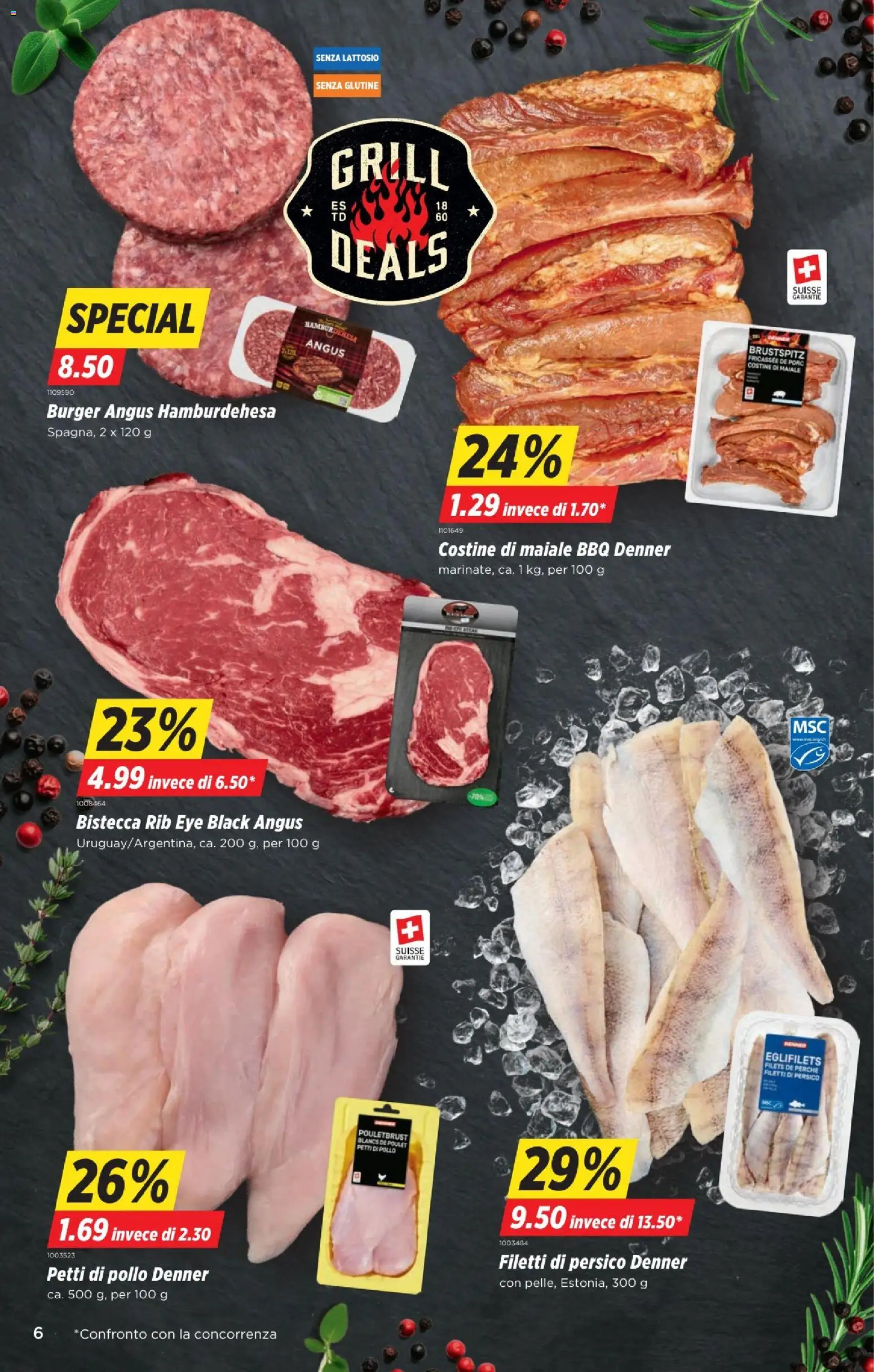 Denner aktionen IT – gültig ab 23.04.2026 | Seite: 6 | Produkte: Pouletbrust, Burger, Grill