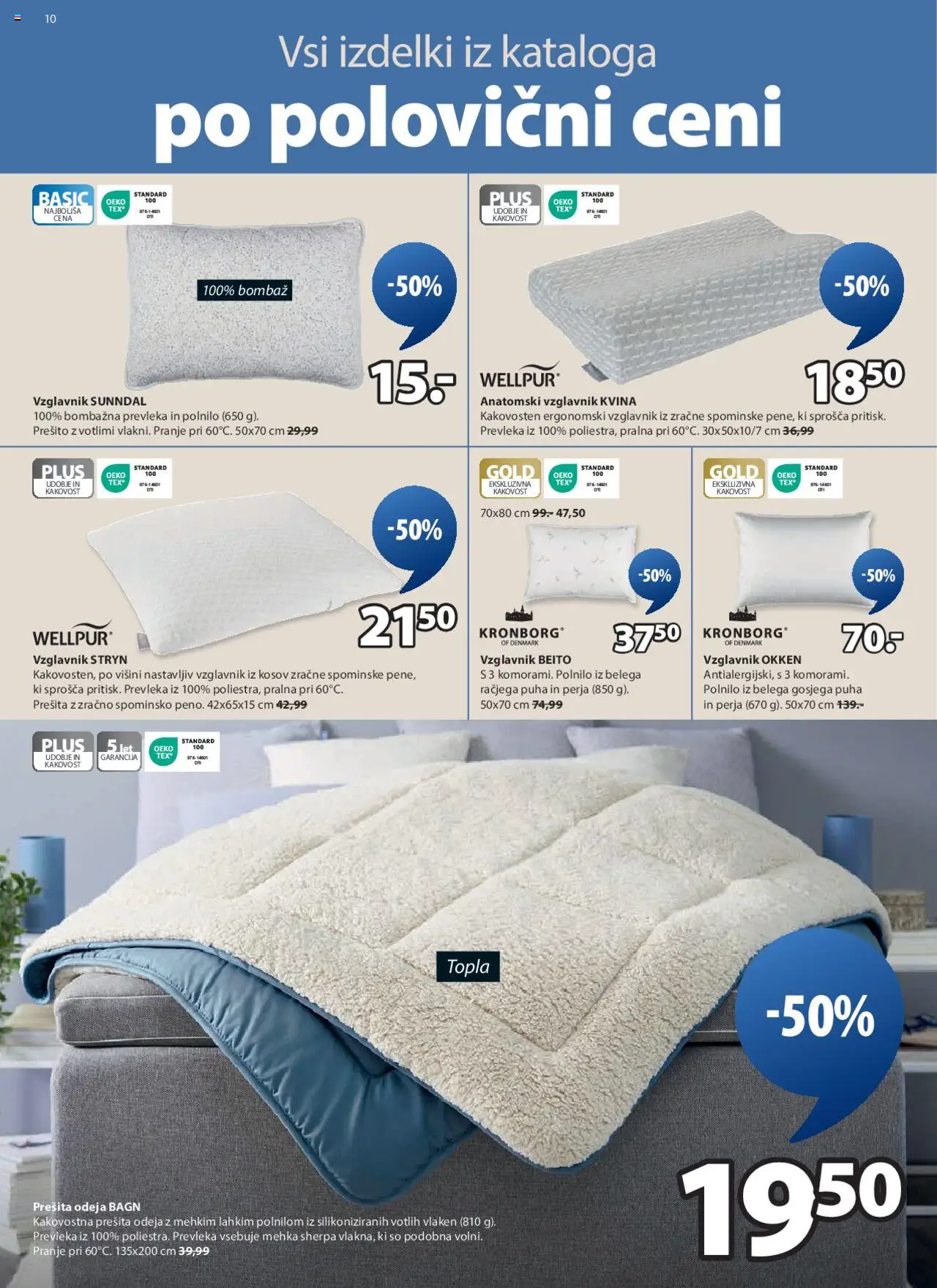 JYSK katalog │ velja od 06.08.2025 | Stran: 10 | Izdelki: Prešita odeja, Vzglavnik, Prevleka, Odeja