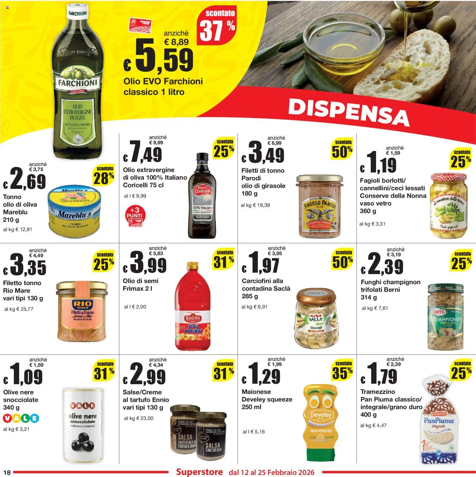 Volantino Sì con Te del 12.02.2026 | Pagina: 18 | Prodotti: Fagioli, Maionese, Olio di girasole, Olio di Oliva