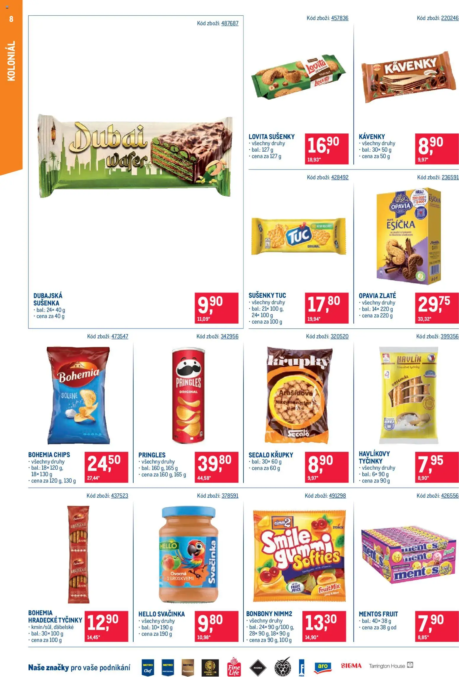 Makro leták - Maloobchod od 22.10.2025 | Strana: 8 | Produkty: Bonbóny, Křupky, Esíčka, Sušenky