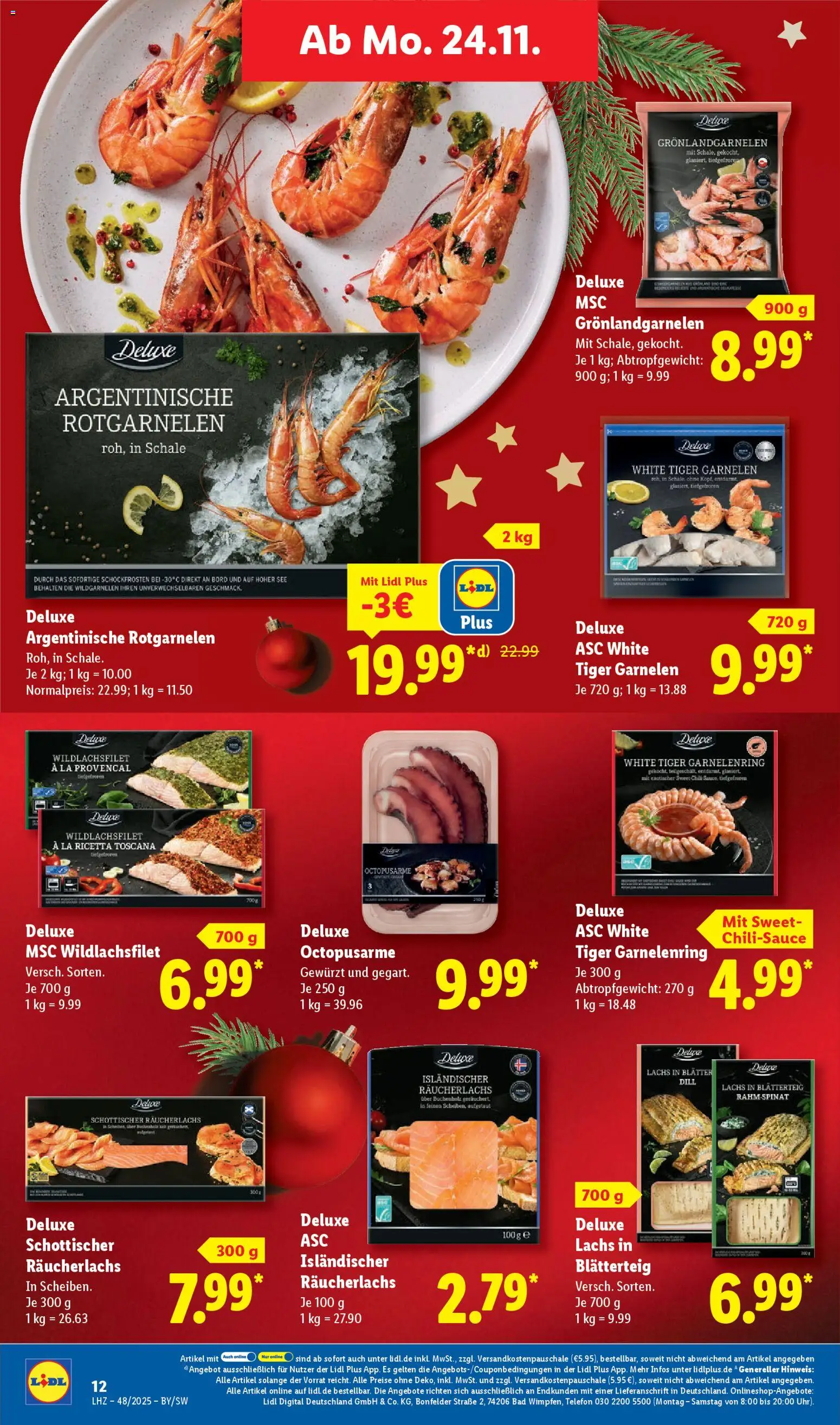 Lidl Prospekt Uffenheim – gültig ab 24.11.2025 | Seite: 14 | Produkte: Bad, Garnelen, Räucherlachs, Tiger garnelen