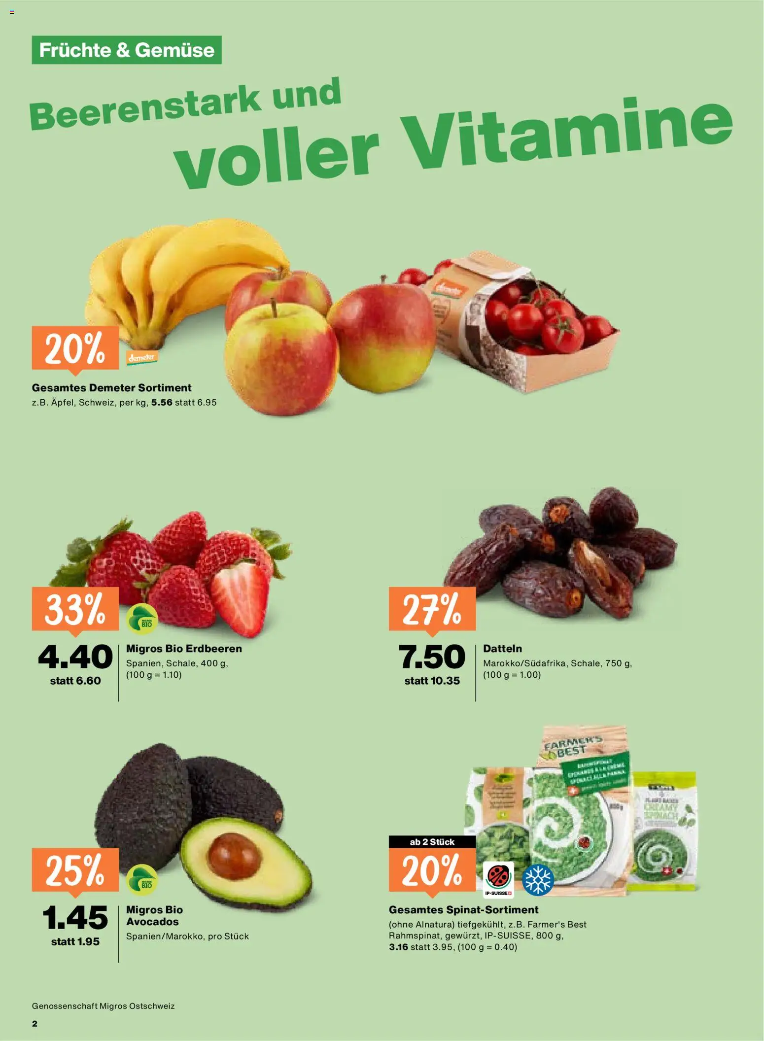 Migros aktionen – gültig ab 03.03.2026 | Seite: 2 | Produkte: Gemüse, Erdbeeren, Früchte