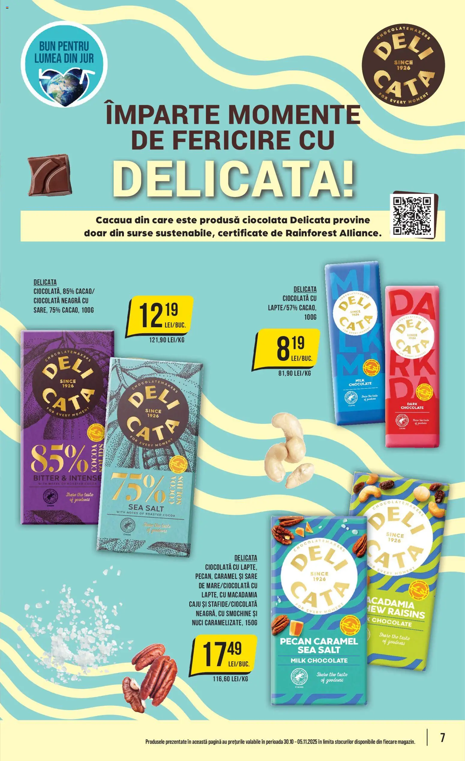 Noul catalog Mega Image – valabil de la 30.10.2025 | Pagină: 7 | Produse: Ciocolată, Caju, Cacao, Sare