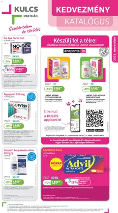 Kulcs Patika Akciós újság - amely érvényes a következő dátumtól: 01.11.2025 | Oldal: 1