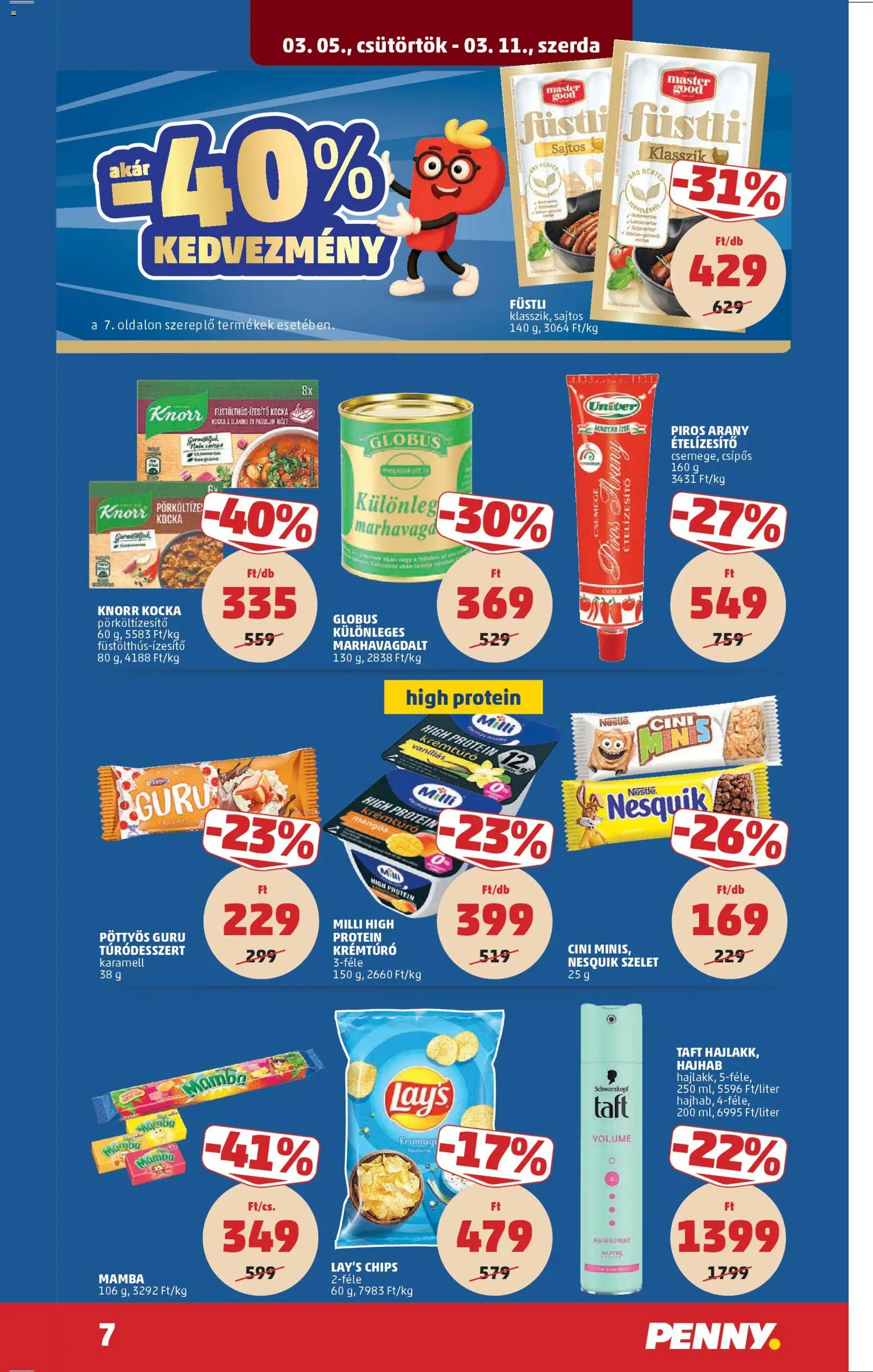 PENNY akciós ujság - amely érvényes a következő dátumtól: 05.03.2026 | Oldal: 11 | Termékek: Krémtúró, Protein, Nesquik, Ételízesítő