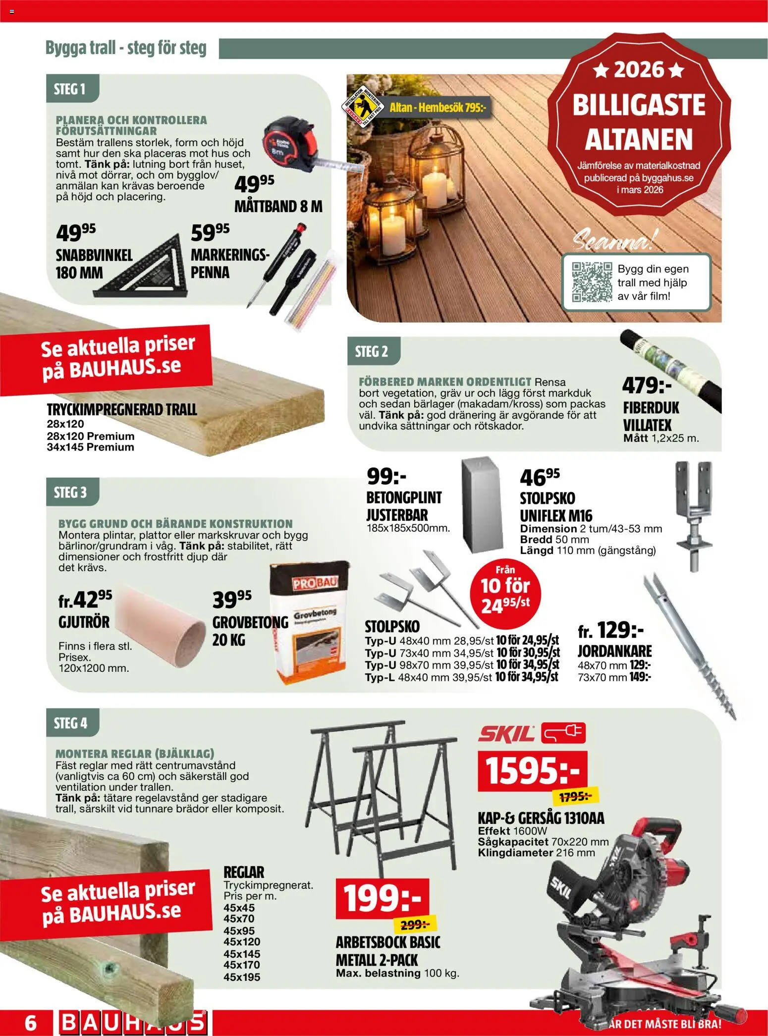 Bauhaus reklamblad aktuell från 01.04.2026 | Sida: 6 | Produkter: Penna, Måttband