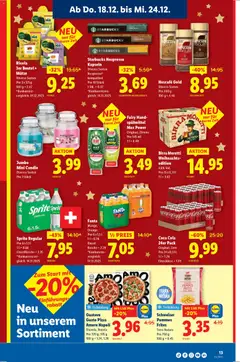 Lidl Aktionen ab 18.12.2025 gültig | Seite: 13 | Produkte: Coca Cola, Fanta, Rucola, Pizza