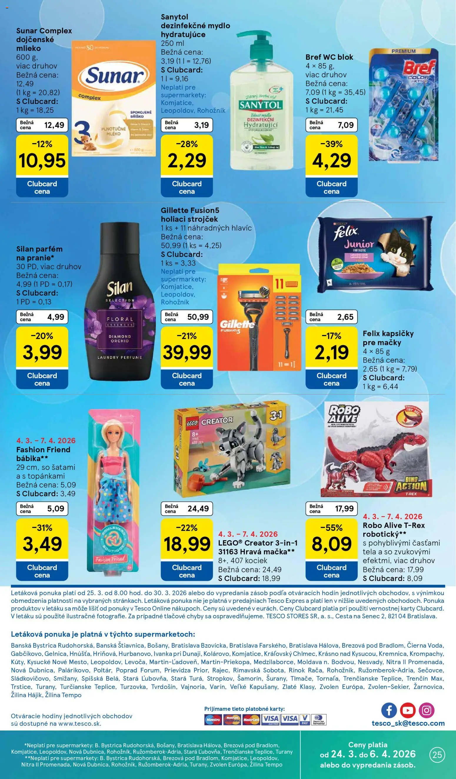 Nové Tesco akcie – leták je platný od 25.03.2026 | Strana: 25 | Produkty: Hodiny, Strojček, Holiaci strojček, Silan