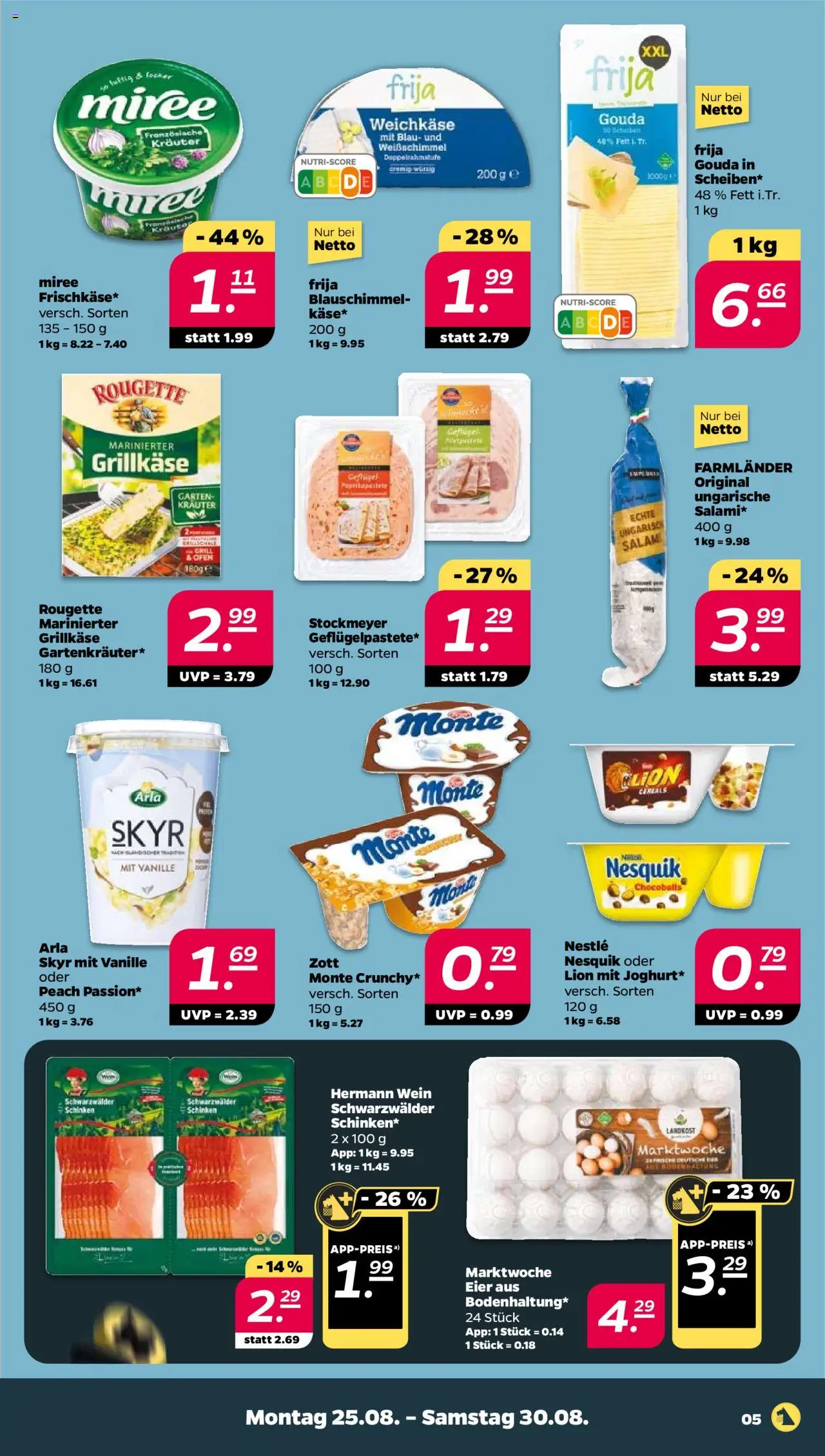 Netto Prospekt 	 - gültig ab dem 25.08.2025 | Seite: 5 | Produkte: Grill, Arla skyr, Schinken, Wein