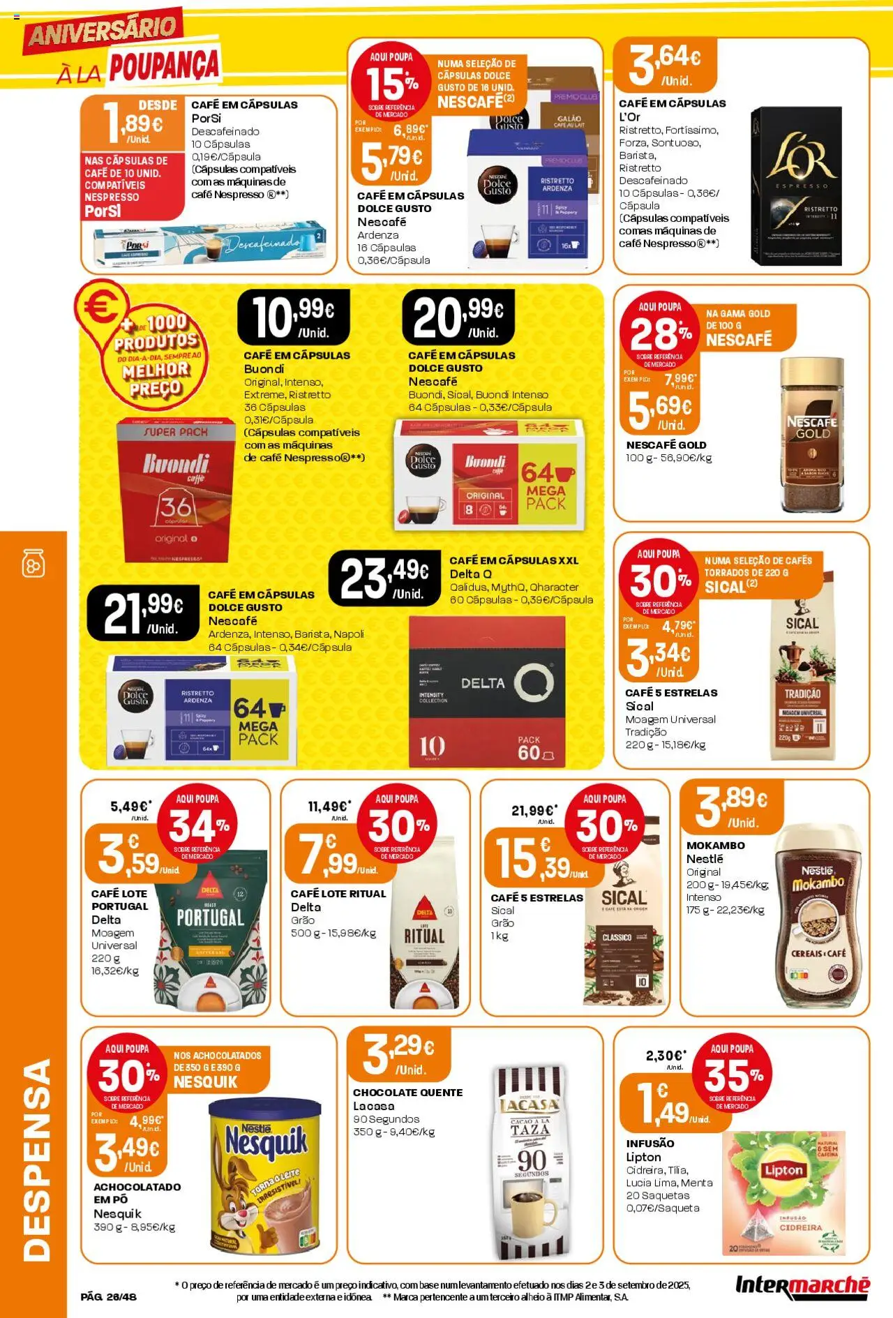 Intermarché folheto │ válido de 09.10.2025 | Página: 26 | Produtos: Base, Chocolate, Dolce gusto, Cereais
