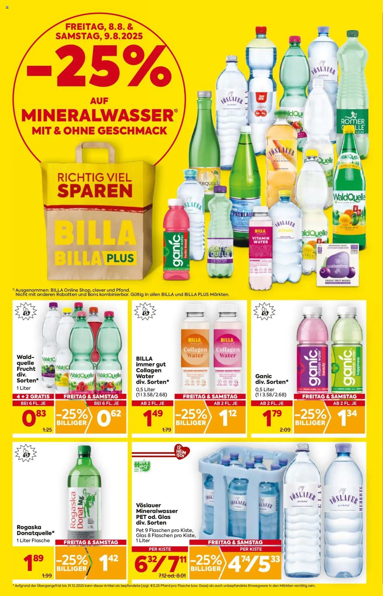Billa Flugblatt gültig ab 07.08.2025 | Seite: 2 | Produkte: Wasser